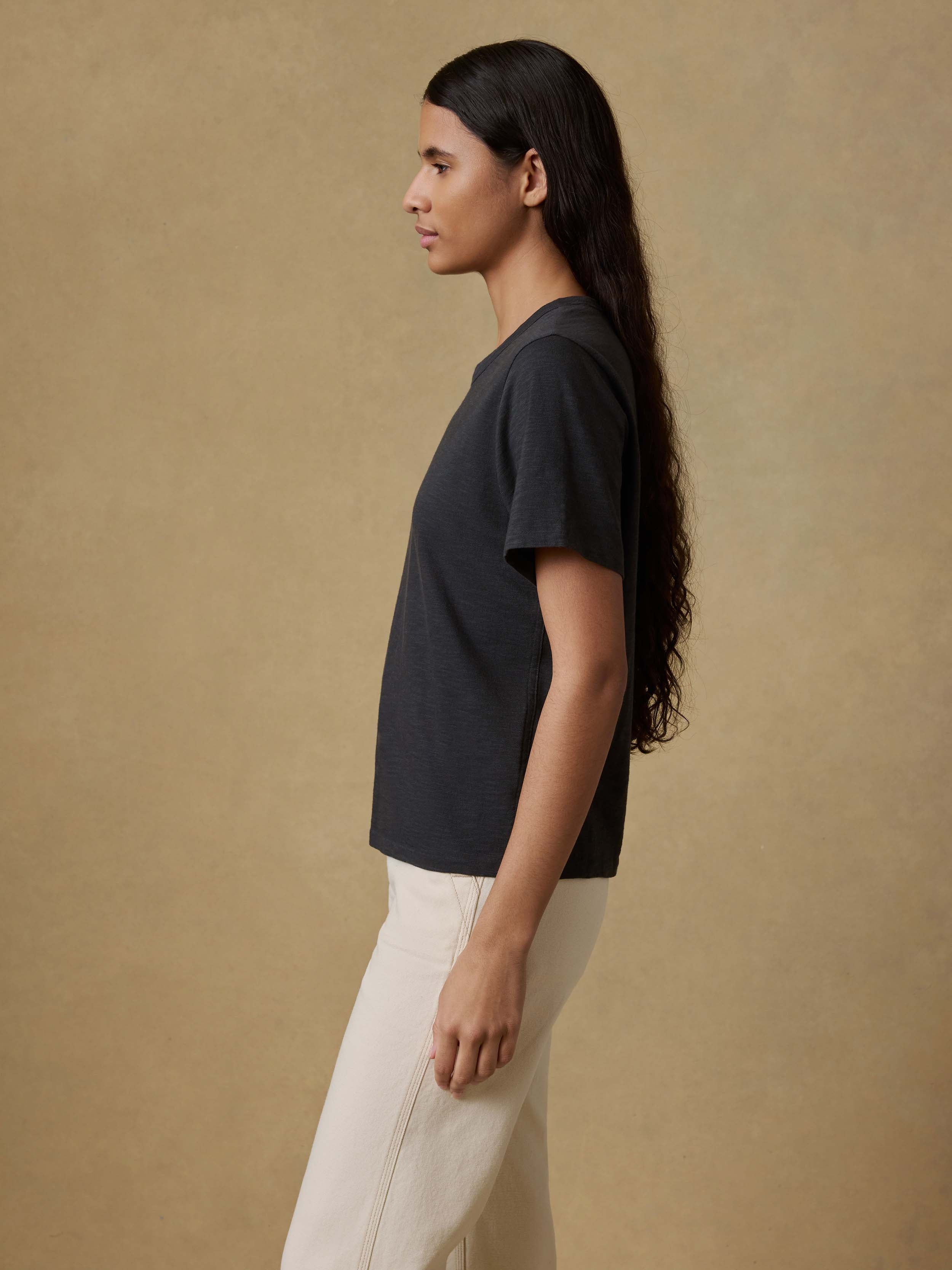 Sunwashed Regenerative Tee - Washed Black | Faherty Brand