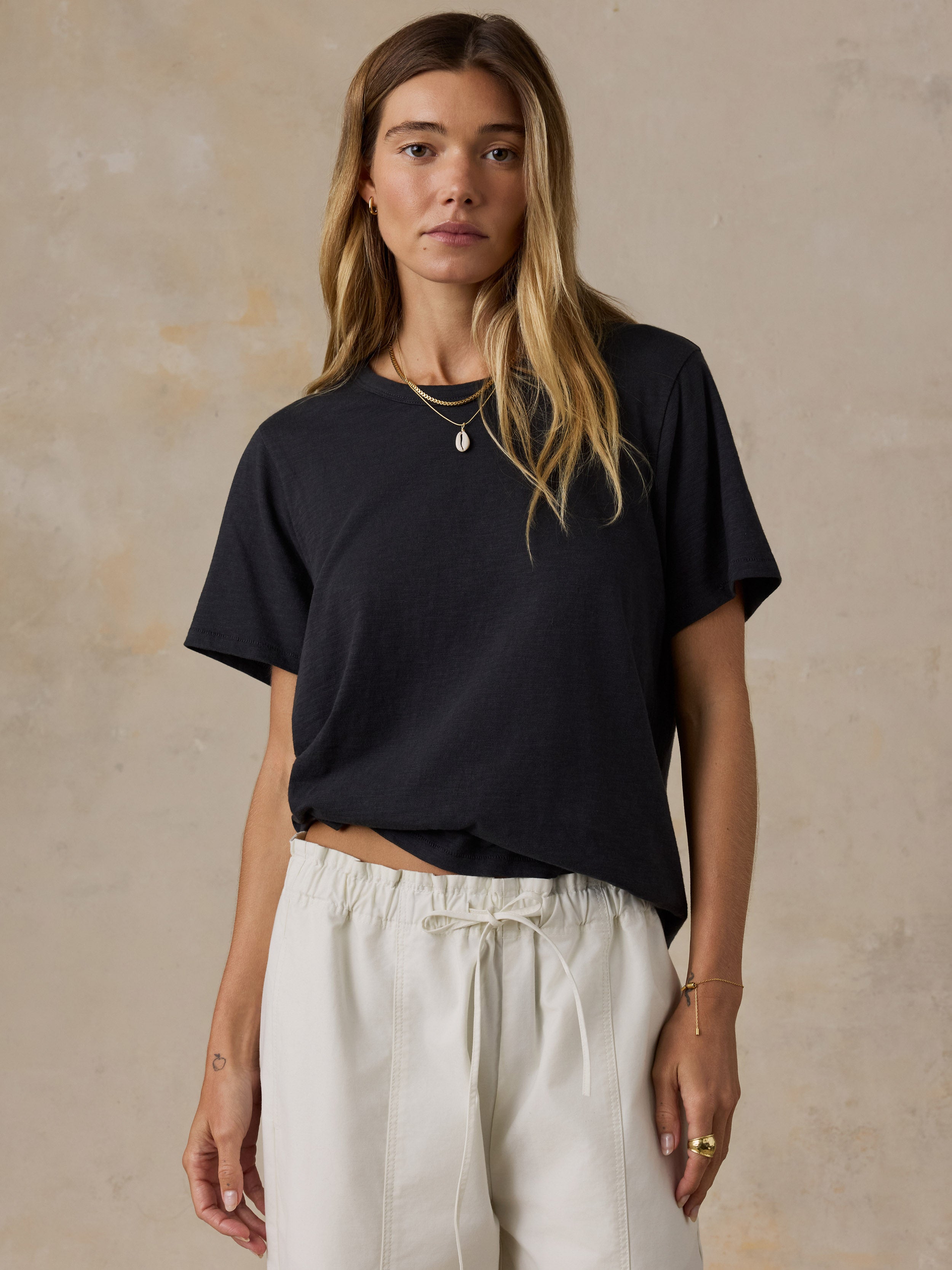 Sunwashed Regenerative Tee - Washed Black | Faherty Brand