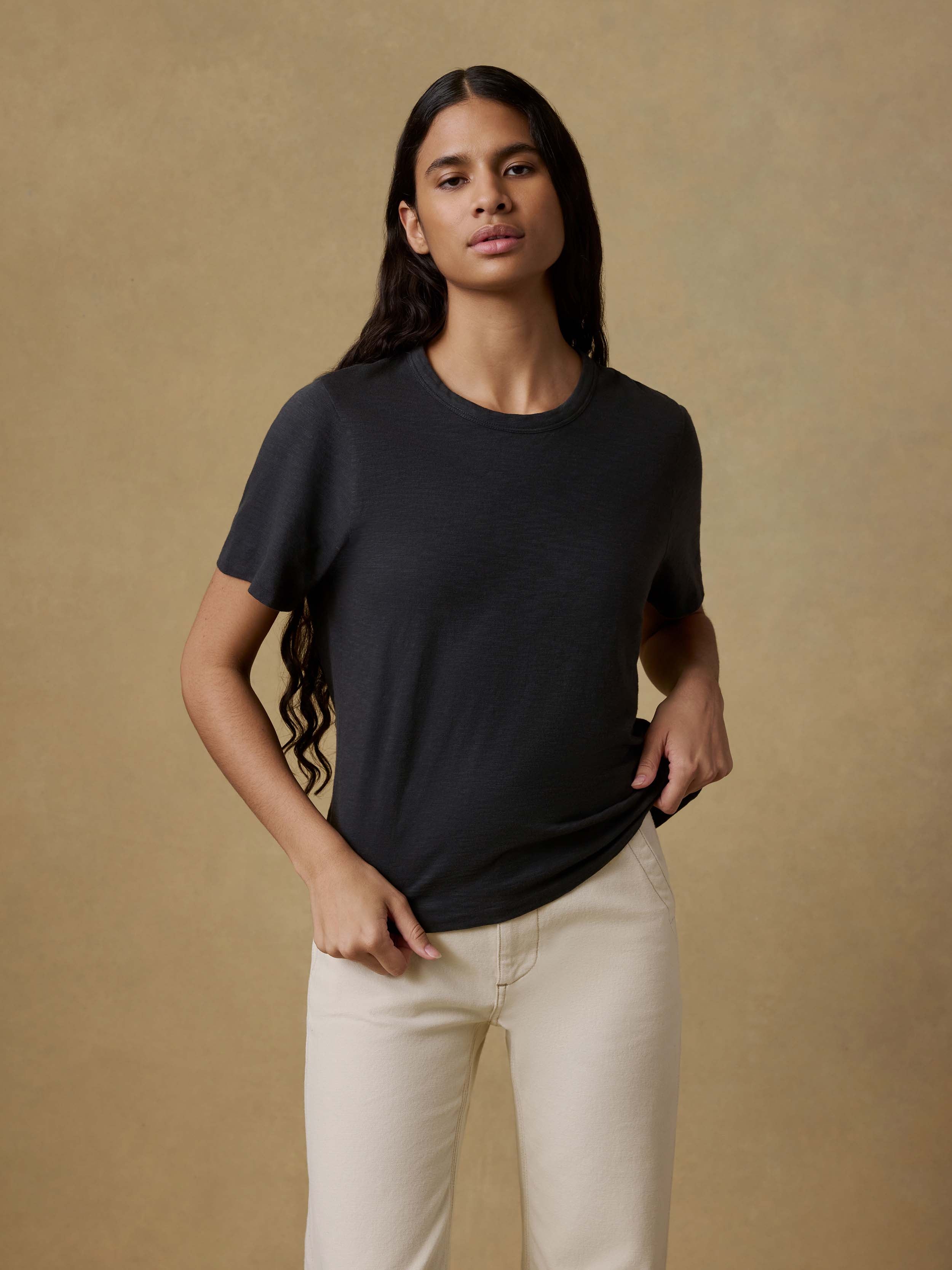 Sunwashed Regenerative Tee - Washed Black | Faherty Brand