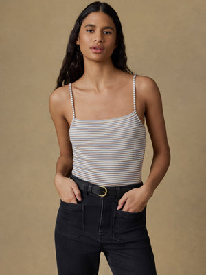 Featherweight Freestyle Rib Cami - Egret Stripe