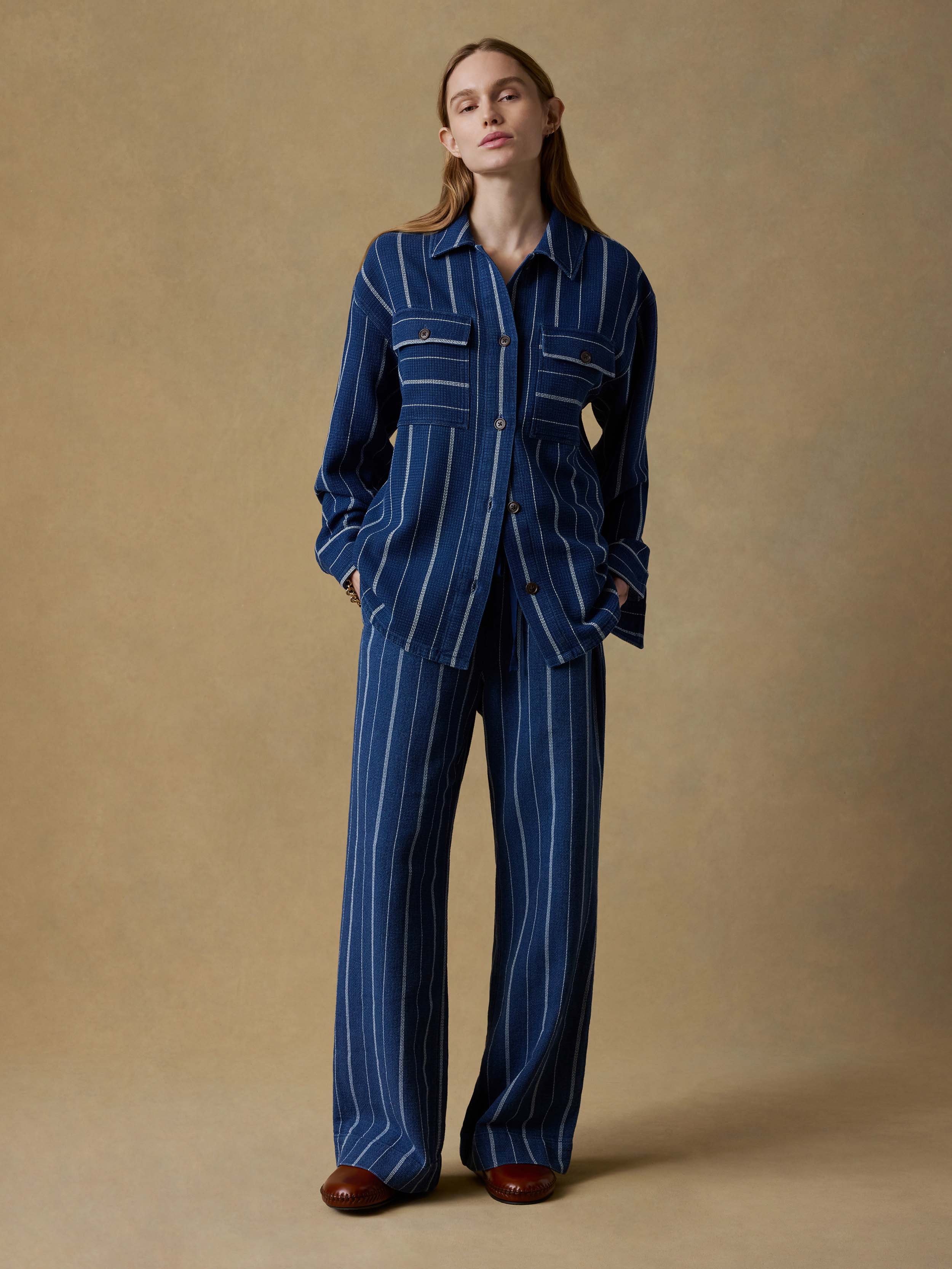 Island Tide Shirt Jacket - Indigo Drift Stripe | Faherty Brand