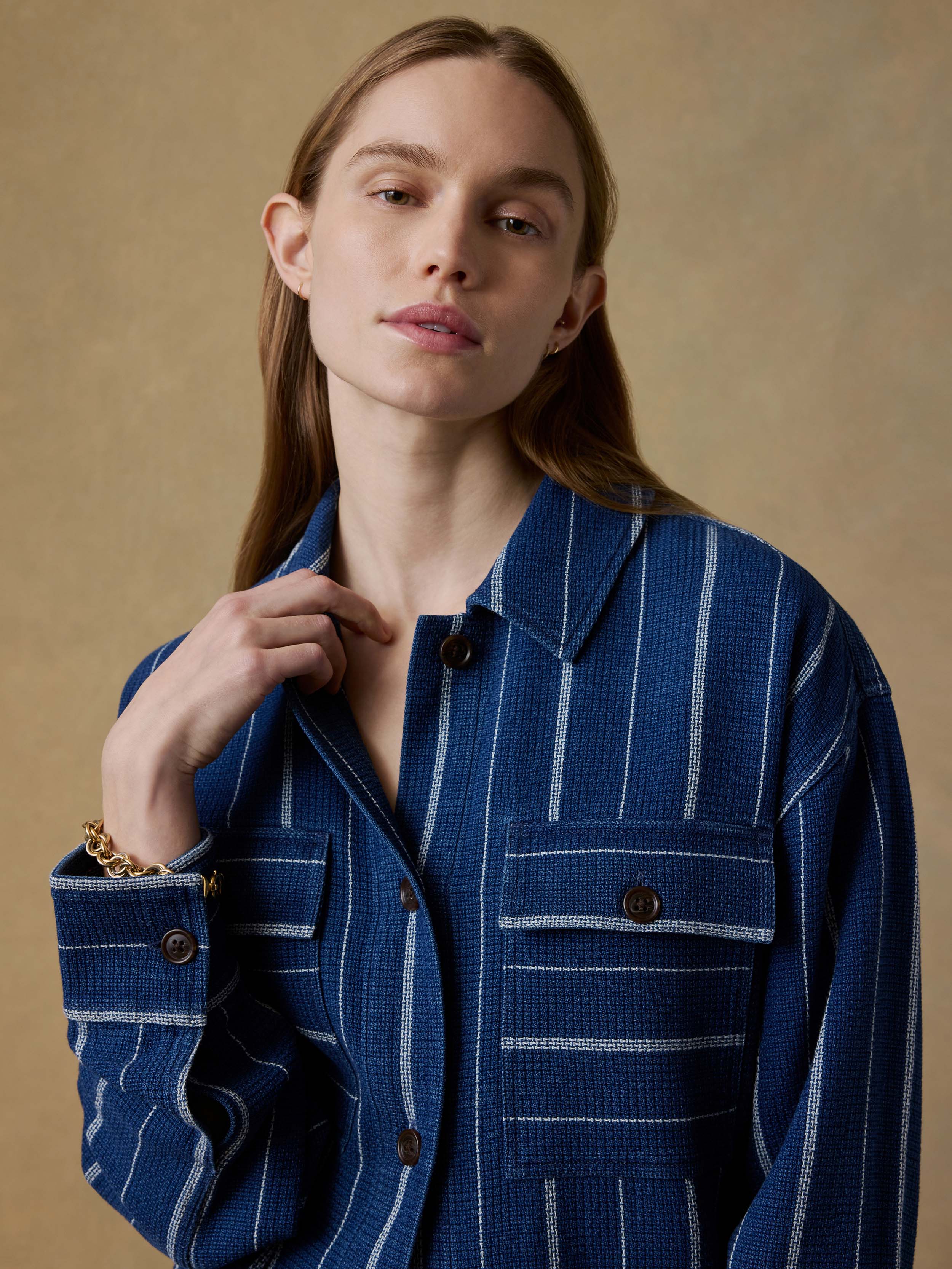 Island Tide Shirt Jacket - Indigo Drift Stripe | Faherty Brand