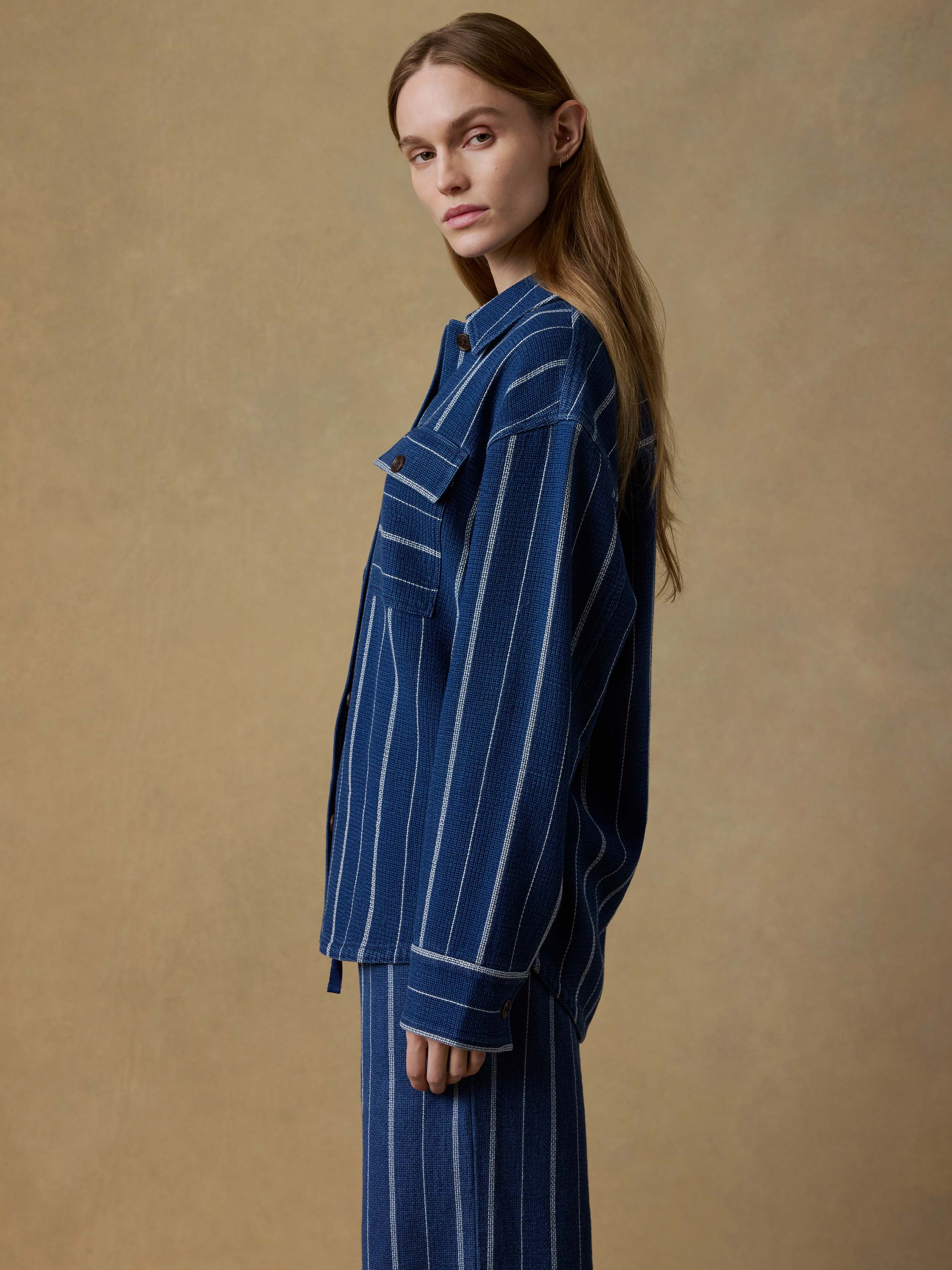 Island Tide Shirt Jacket - Indigo Drift Stripe | Faherty Brand