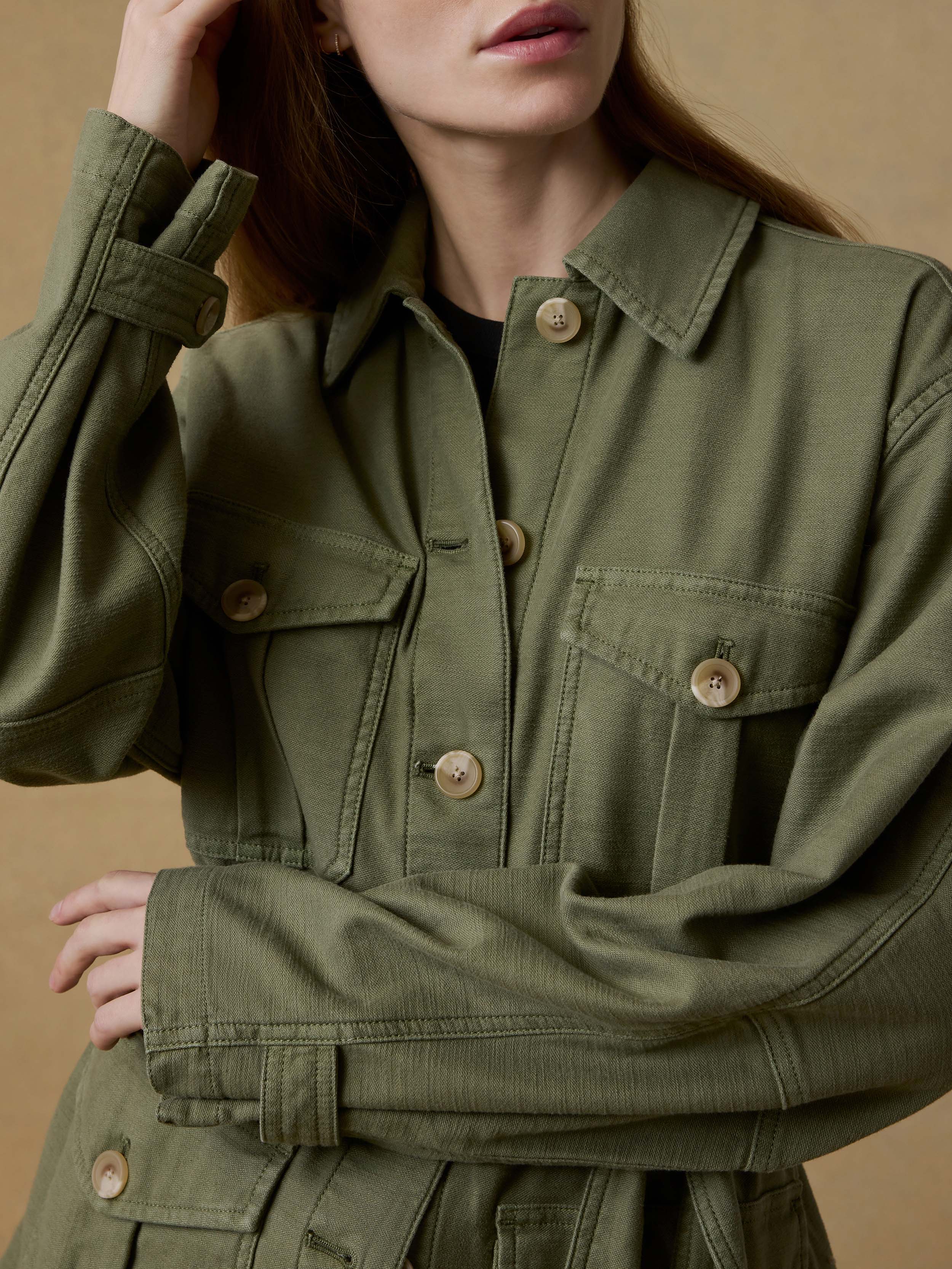 Soft Stretch Safari Jacket - Moss | Faherty Brand