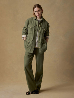Soft Stretch Safari Jacket - Moss