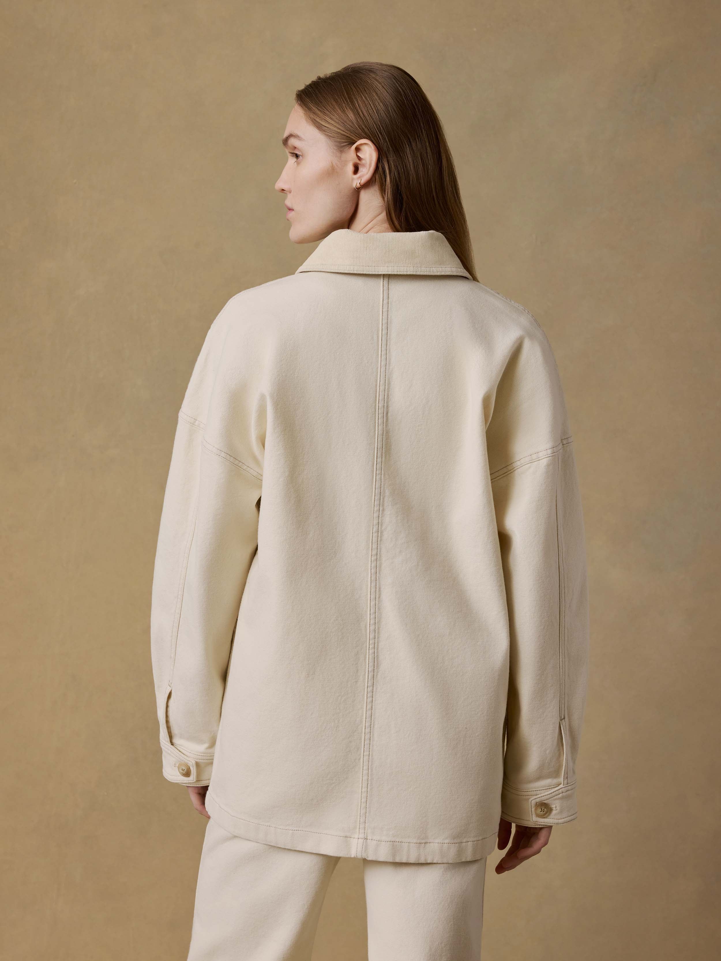 Sunwashed Canvas Chore Jacket - Sea Salt | Faherty Brand