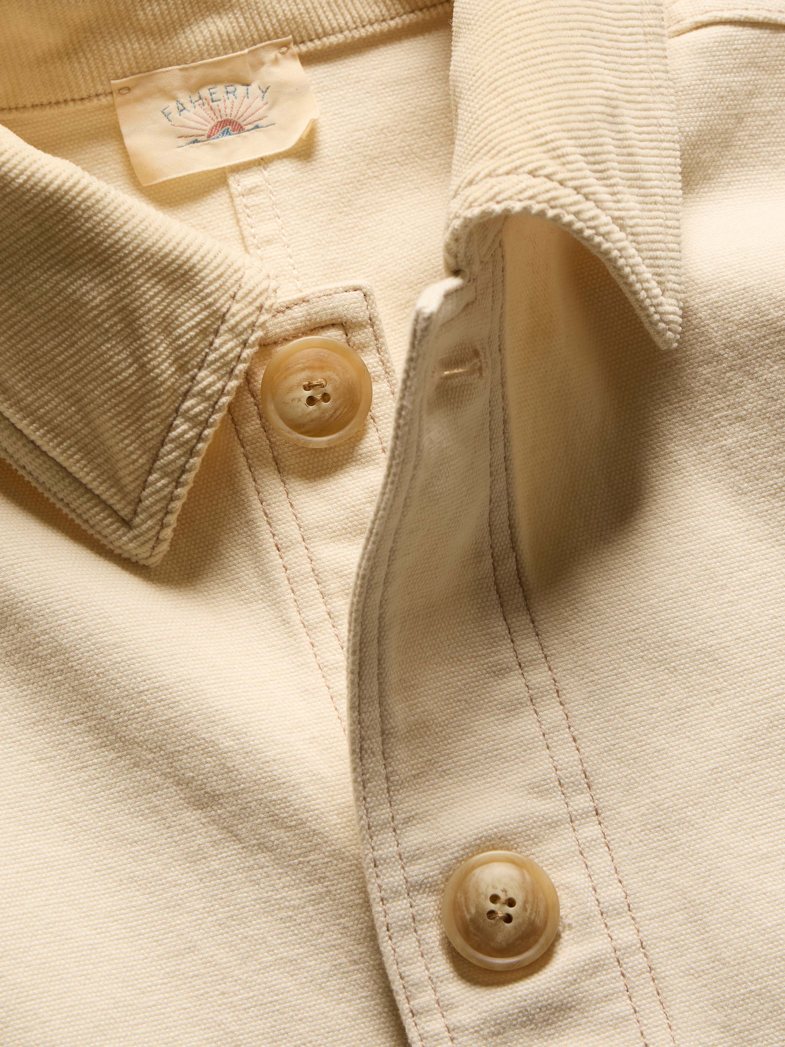 Sunwashed Canvas Chore Jacket - Sea Salt | Faherty Brand