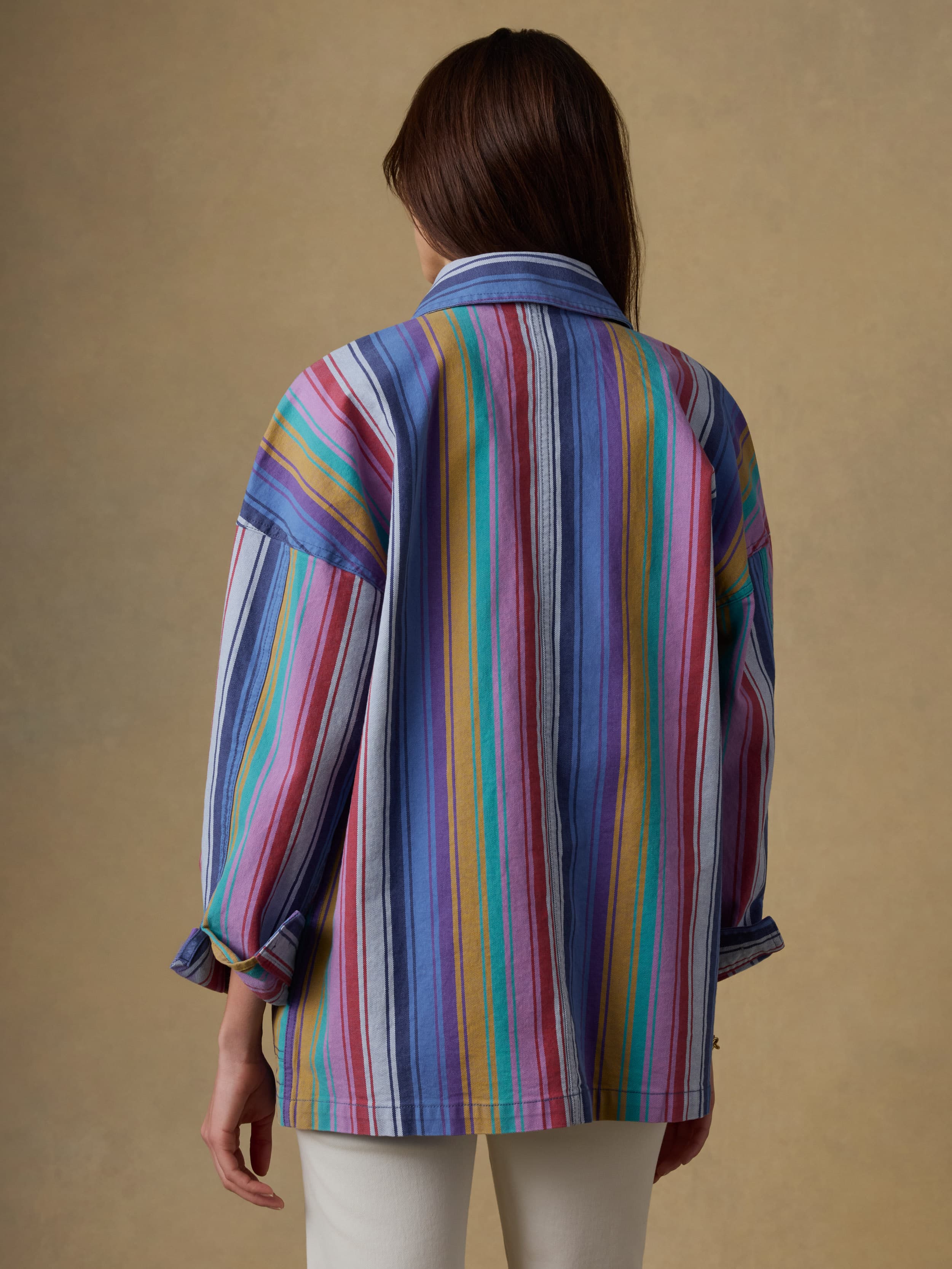 Sunset Denim Chore Jacket - Painted Row Stripe | Faherty Brand