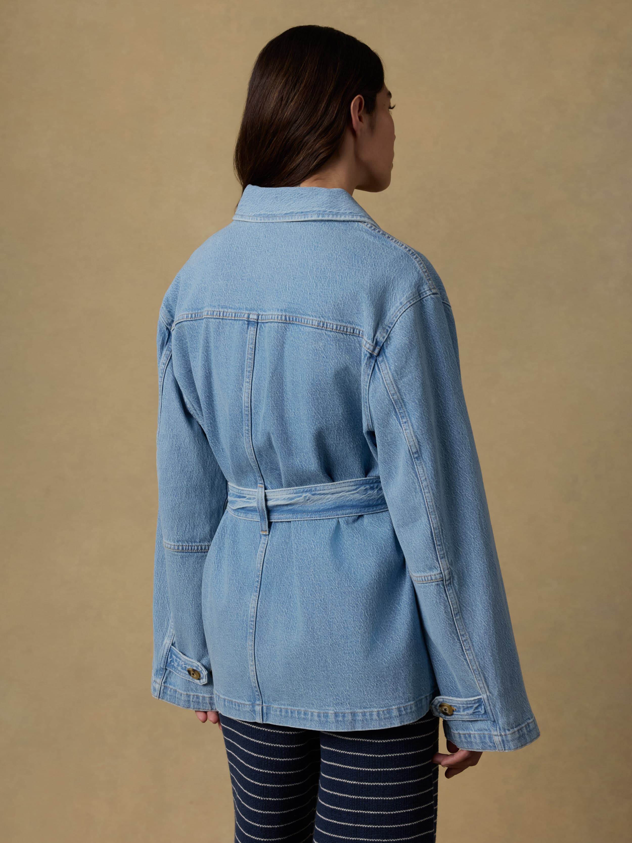 Solstice Denim Safari Jacket - Bay Drift Wash | Faherty Brand