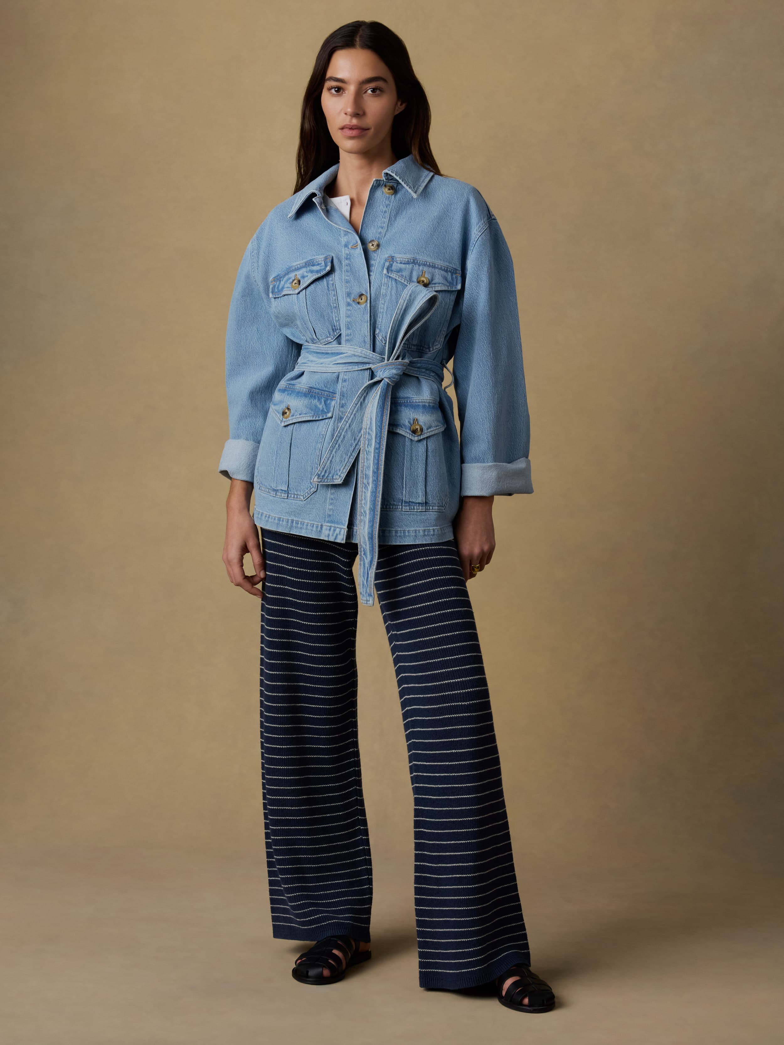 Solstice Denim Safari Jacket - Bay Drift Wash | Faherty Brand
