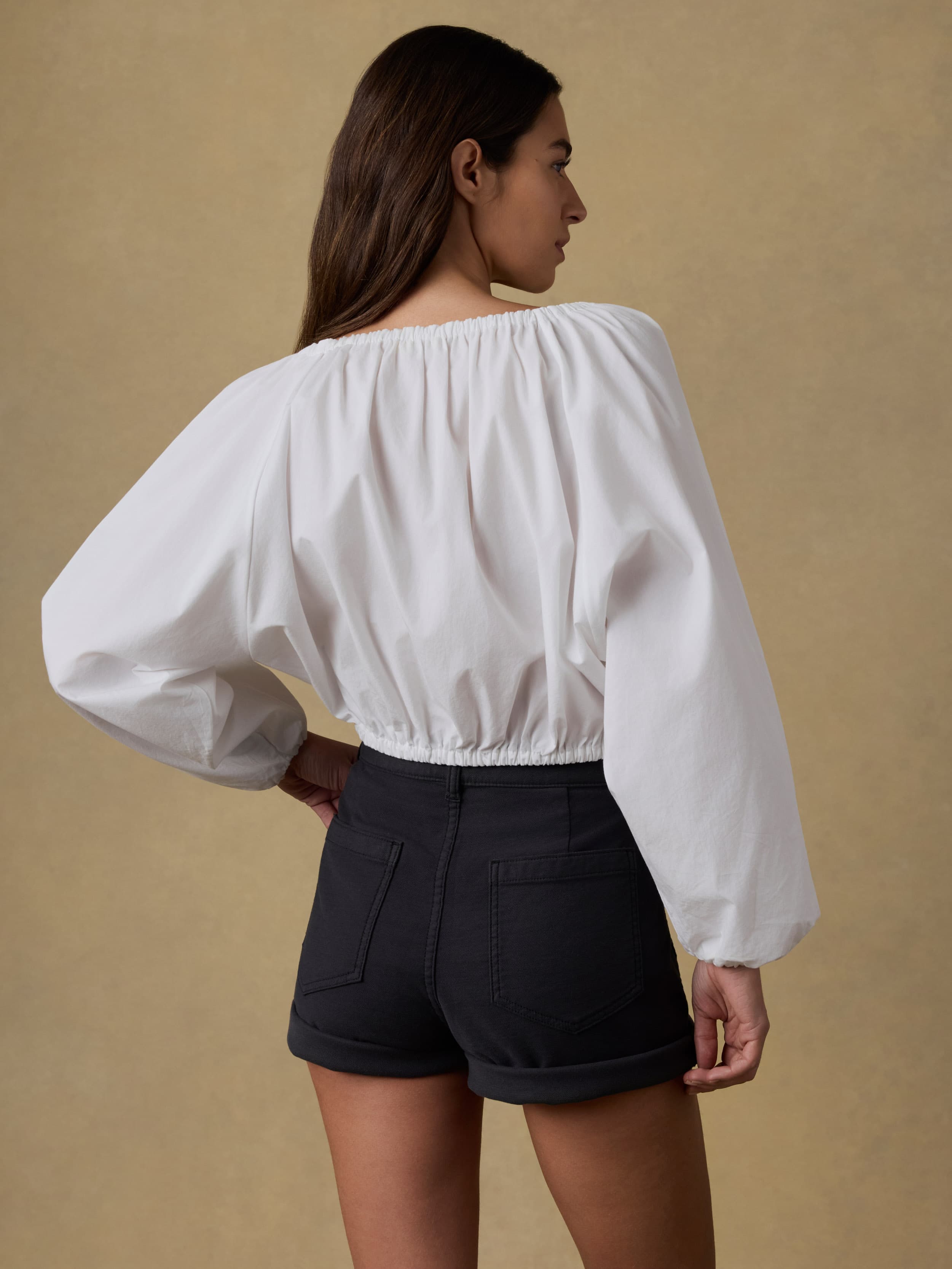 Coastal Poplin Nera Top - White | Faherty Brand