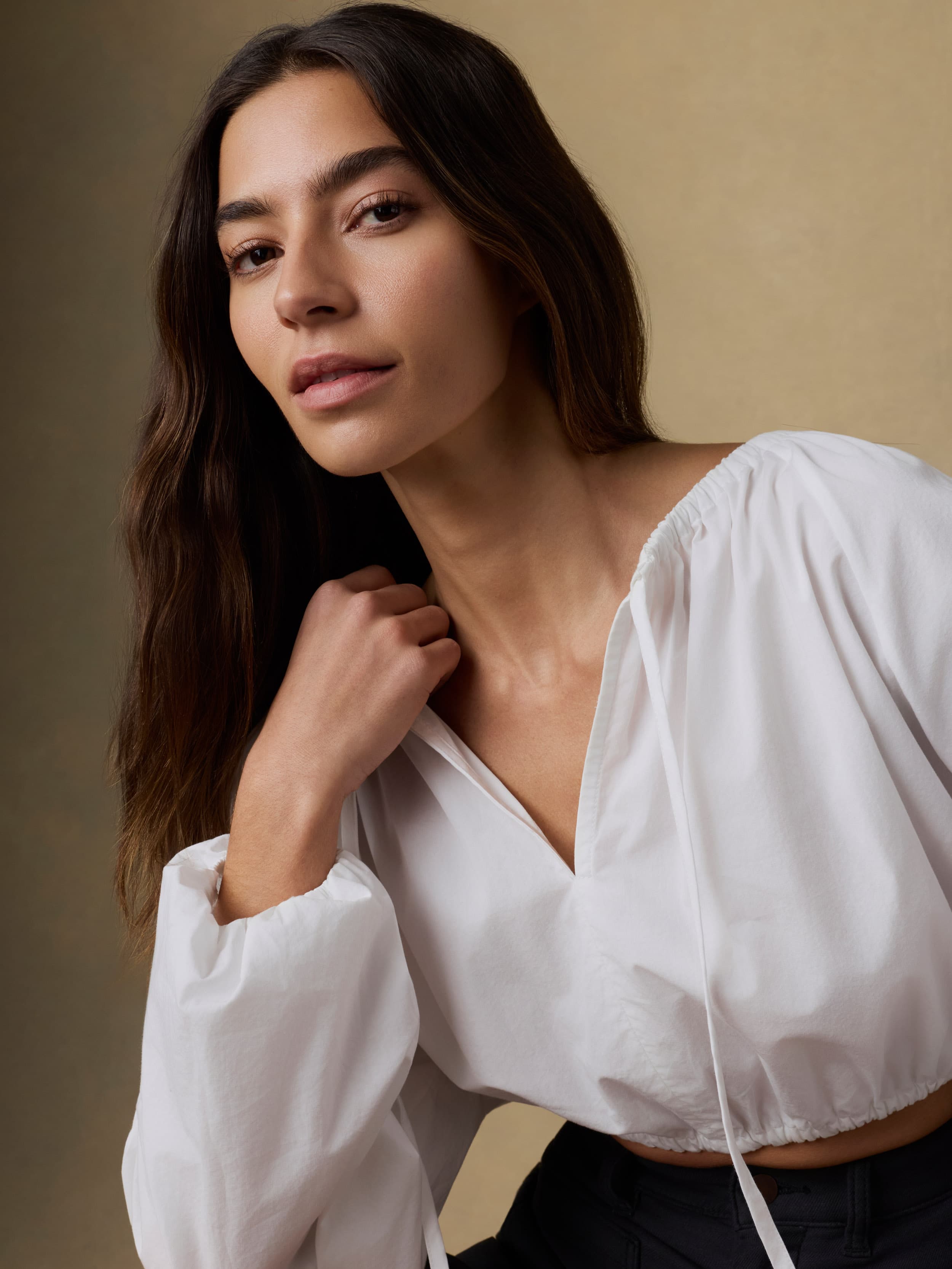 Coastal Poplin Nera Top - White | Faherty Brand