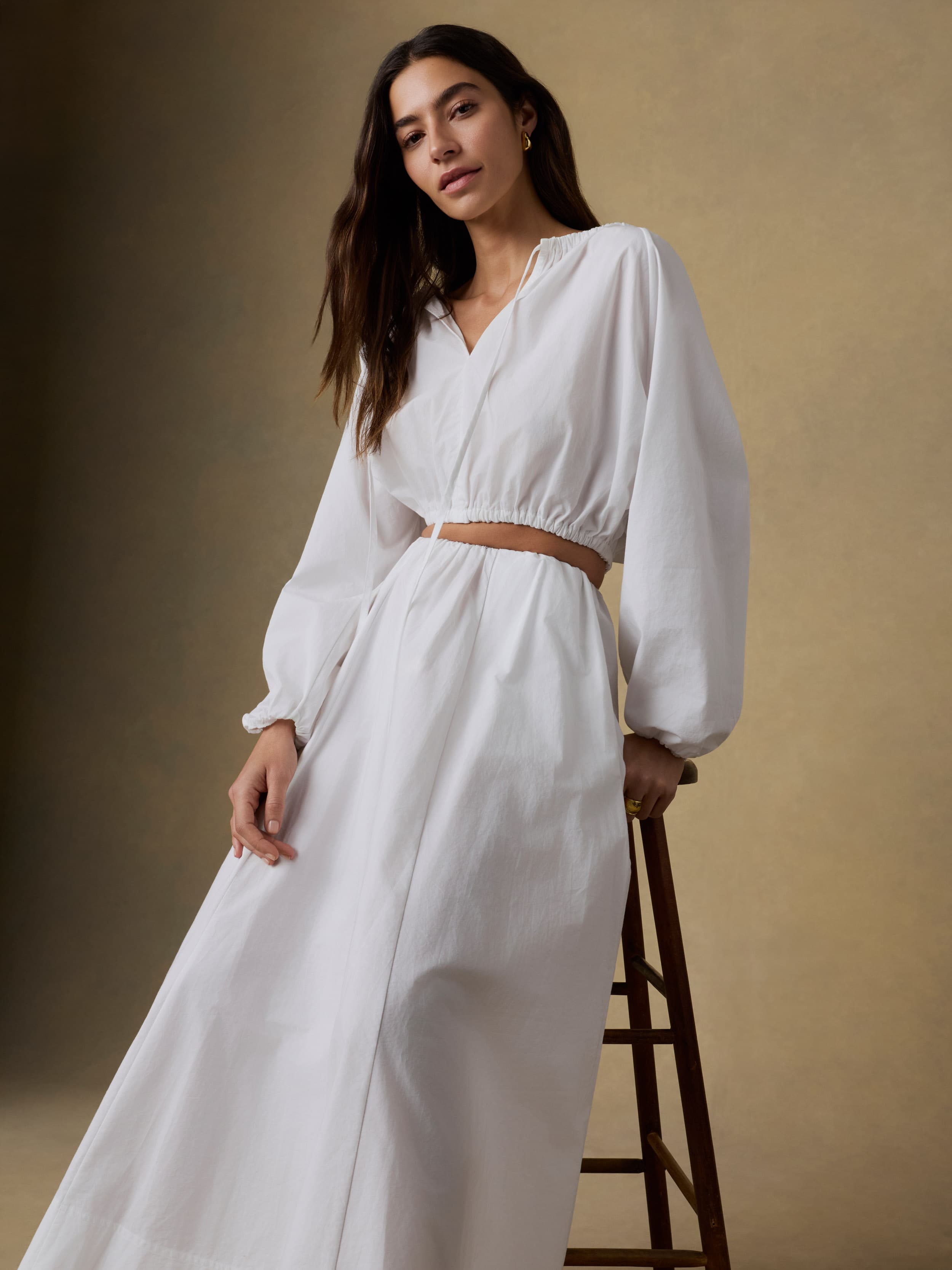 Coastal Poplin Nera Top - White | Faherty Brand