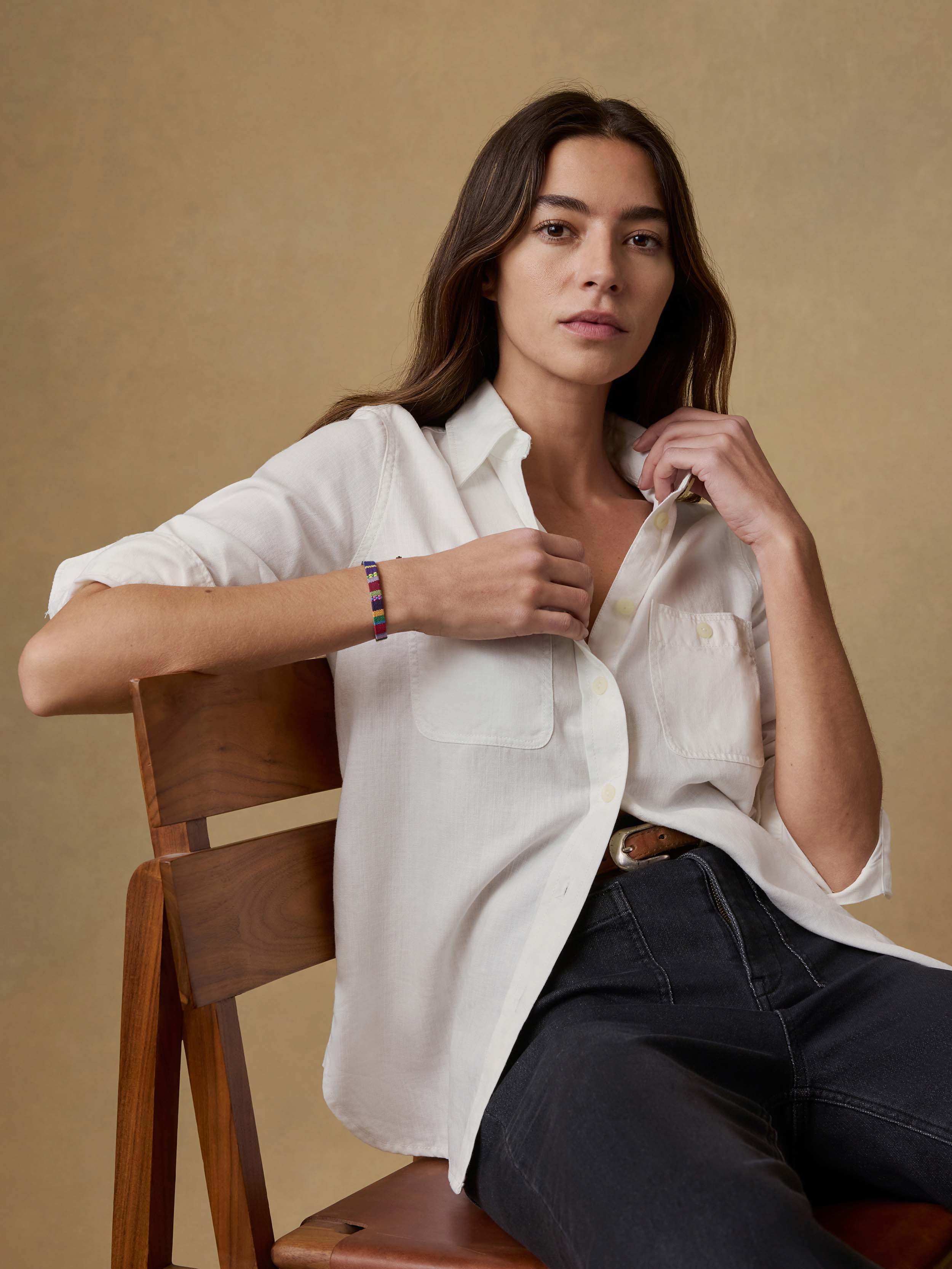 Tried & True Chambray Classic Shirt - White | Faherty Brand