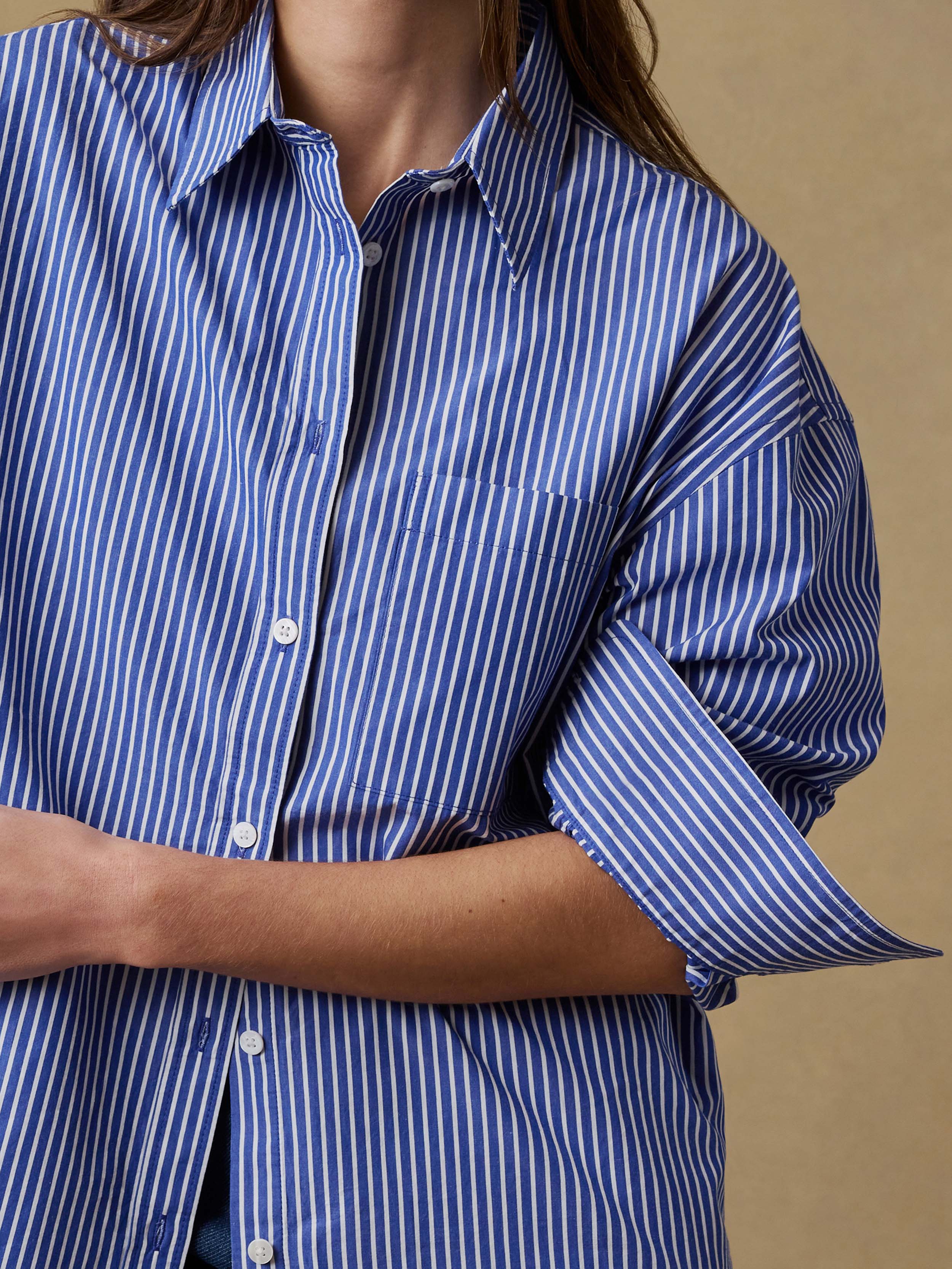 Coastal Poplin Relaxed Shirt - Endless Coast Stripe | Faherty Brand