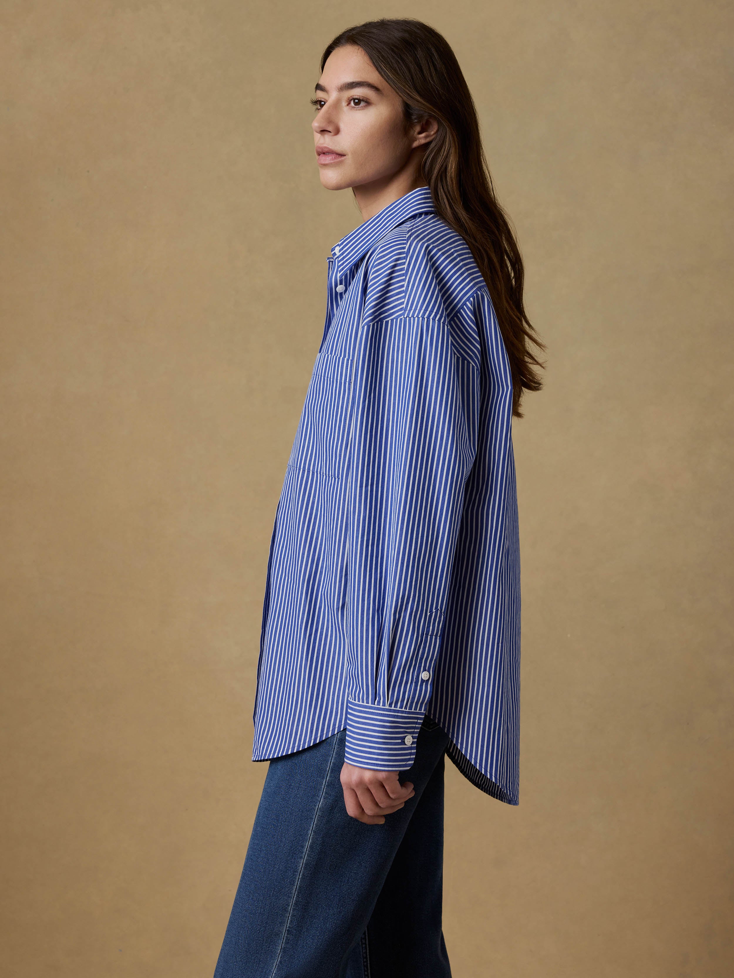 Coastal Poplin Relaxed Shirt - Endless Coast Stripe | Faherty Brand