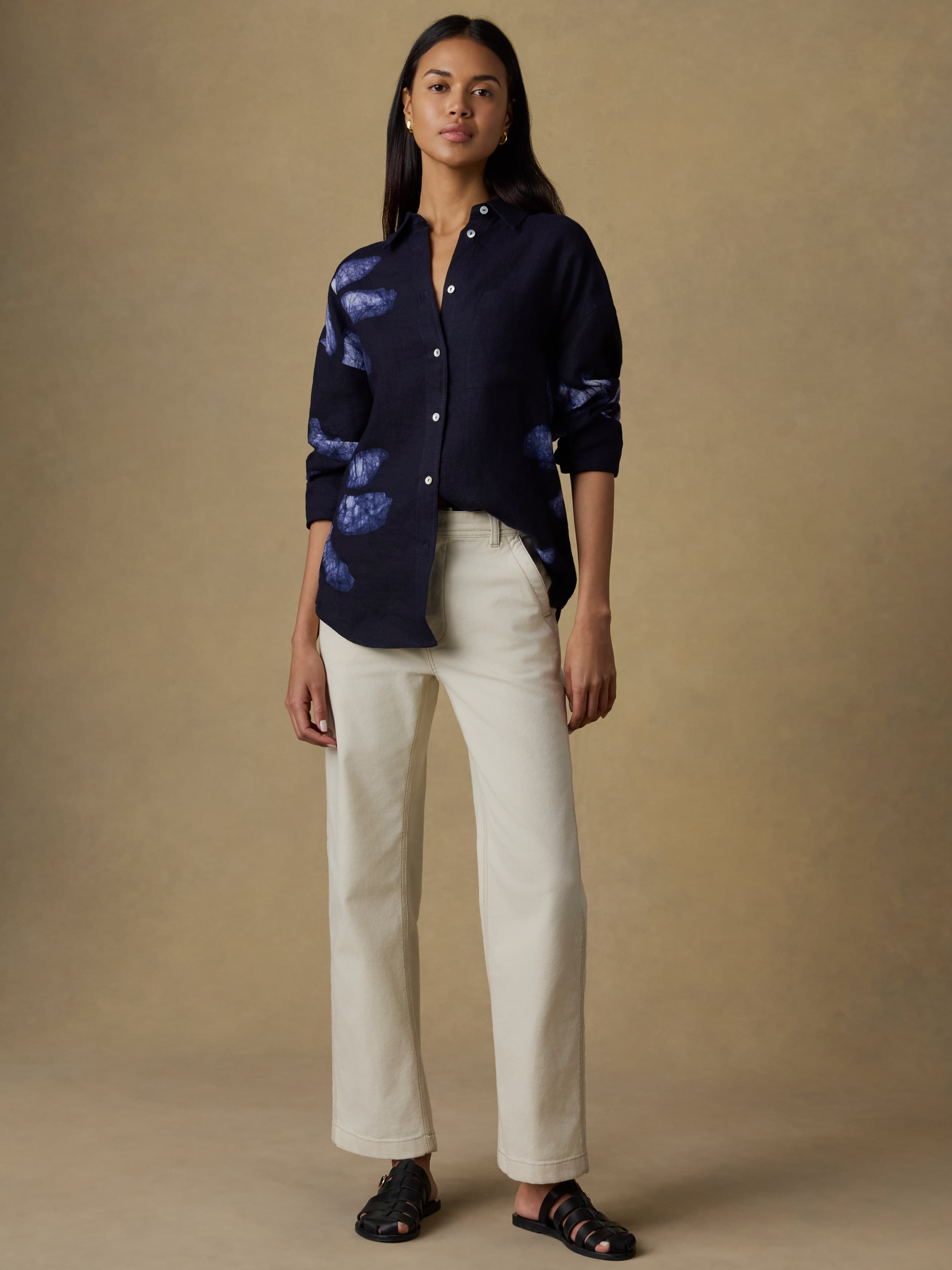 Mia Relaxed Shirt - Midnight Batik Floral | Faherty Brand