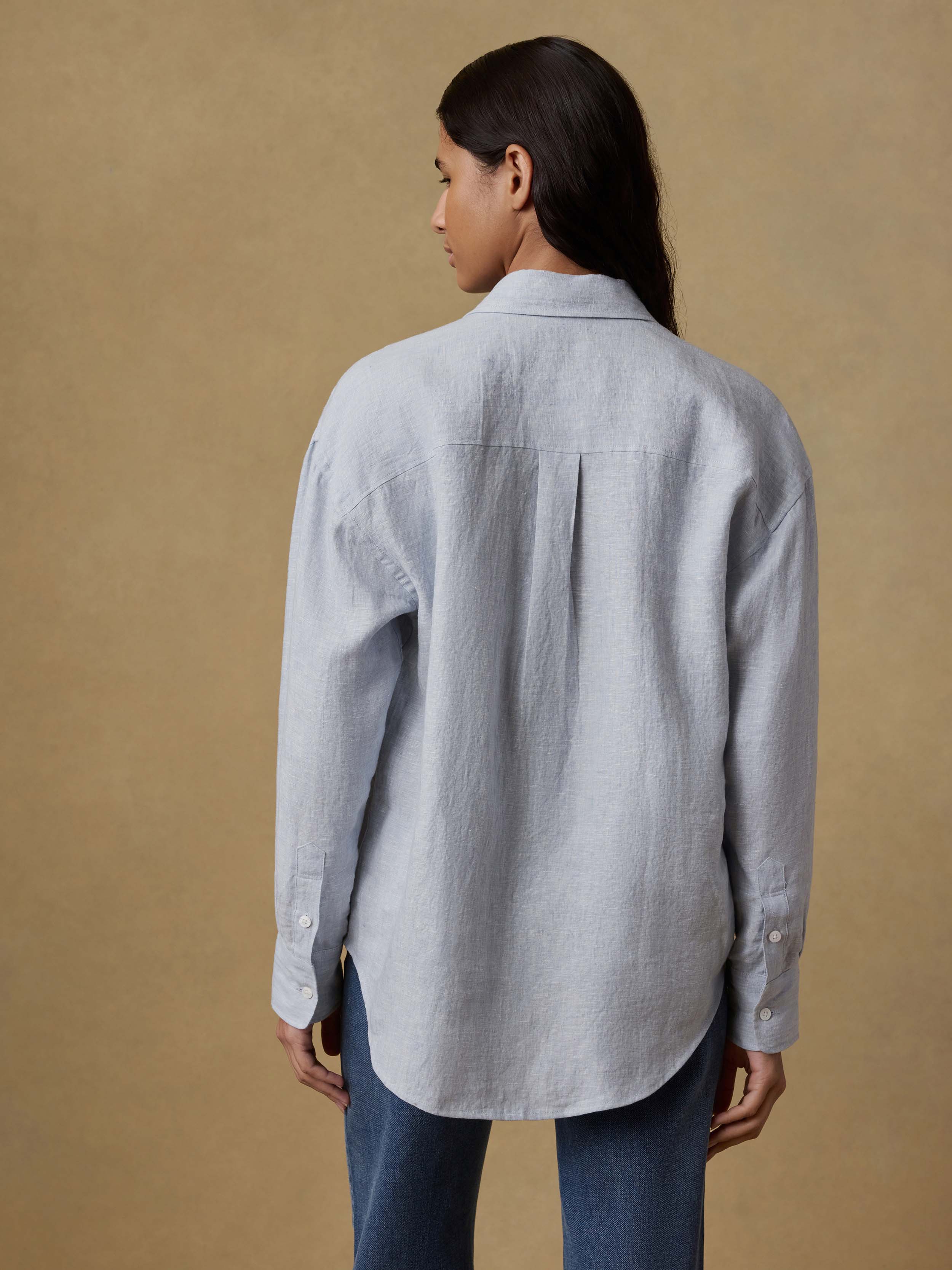 Laguna Linen Relaxed Shirt - Blue Fog | Faherty Brand