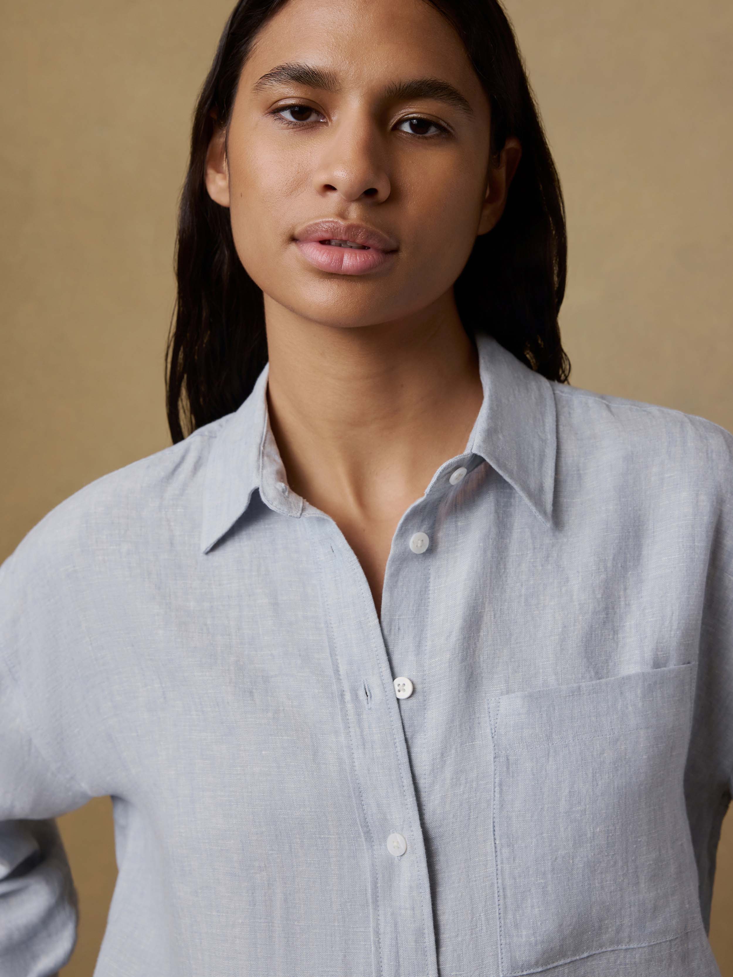 Laguna Linen Relaxed Shirt - Blue Fog | Faherty Brand