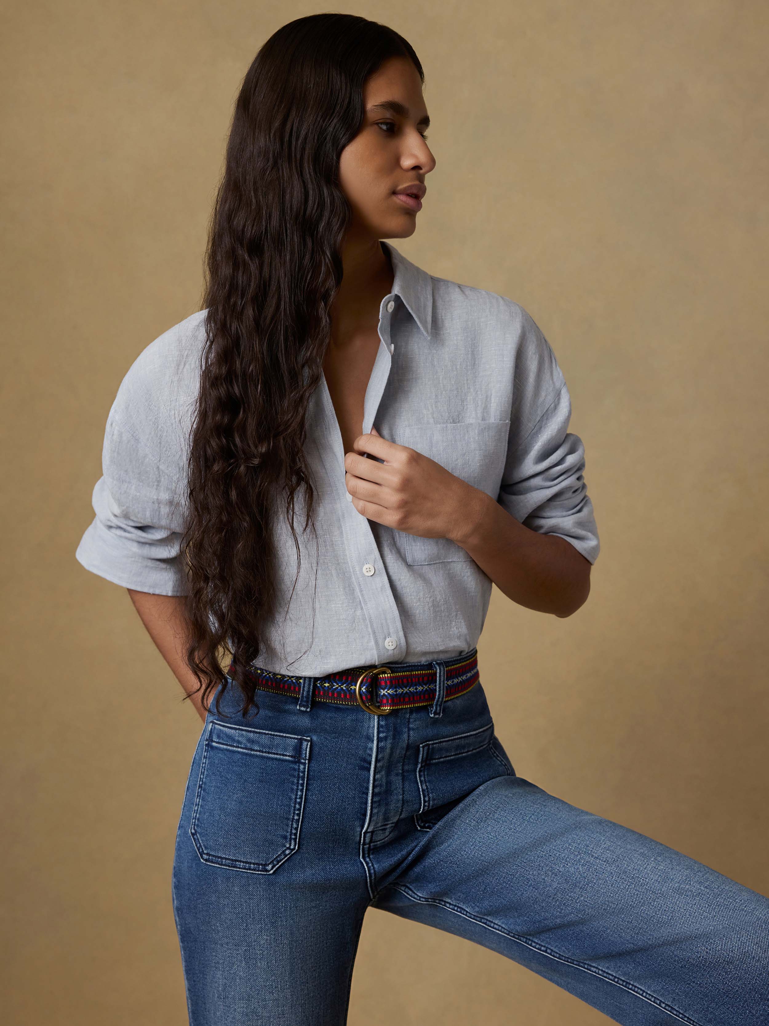 Laguna Linen Relaxed Shirt - Blue Fog | Faherty Brand