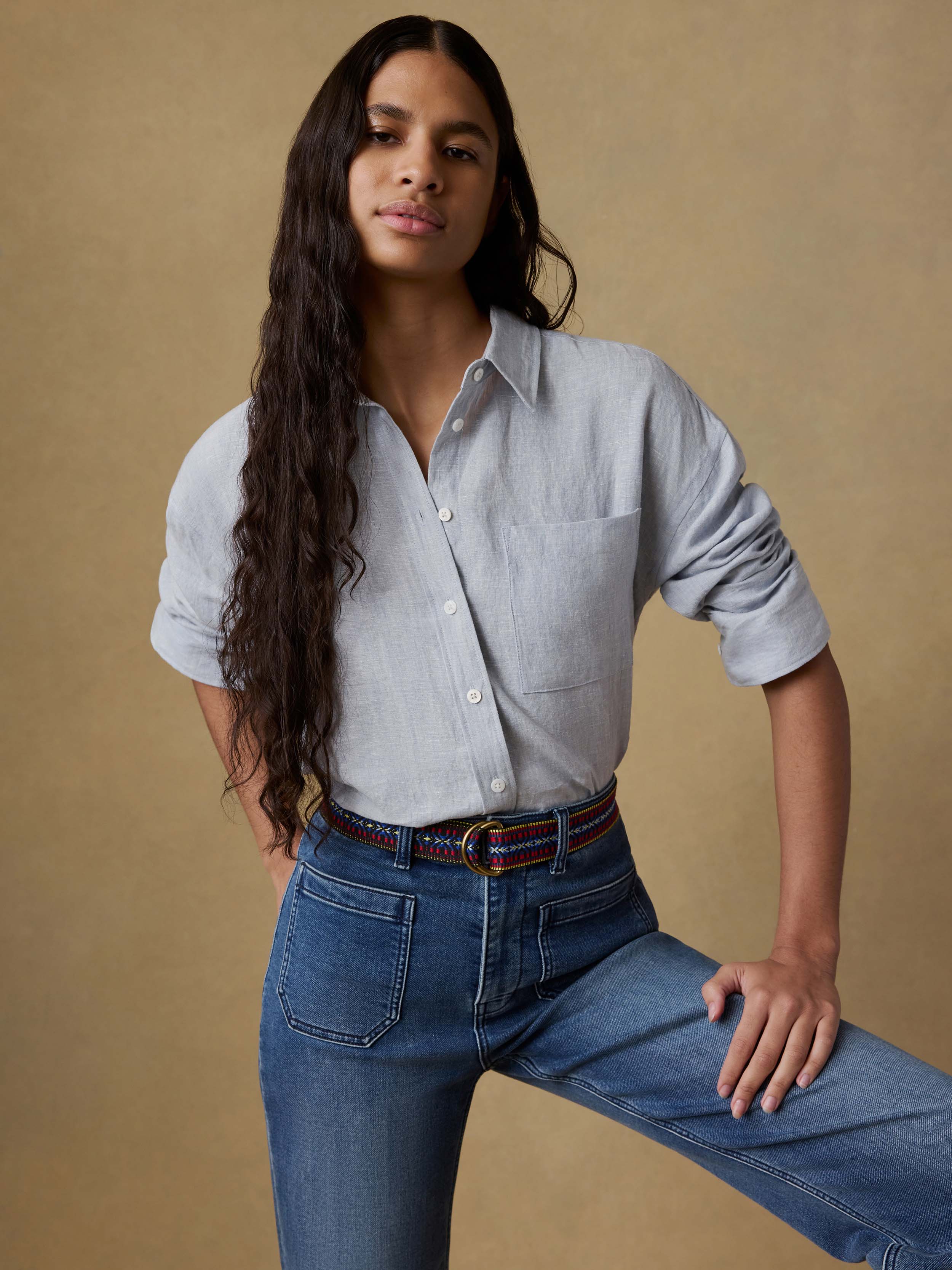 Laguna Linen Relaxed Shirt - Blue Fog | Faherty Brand