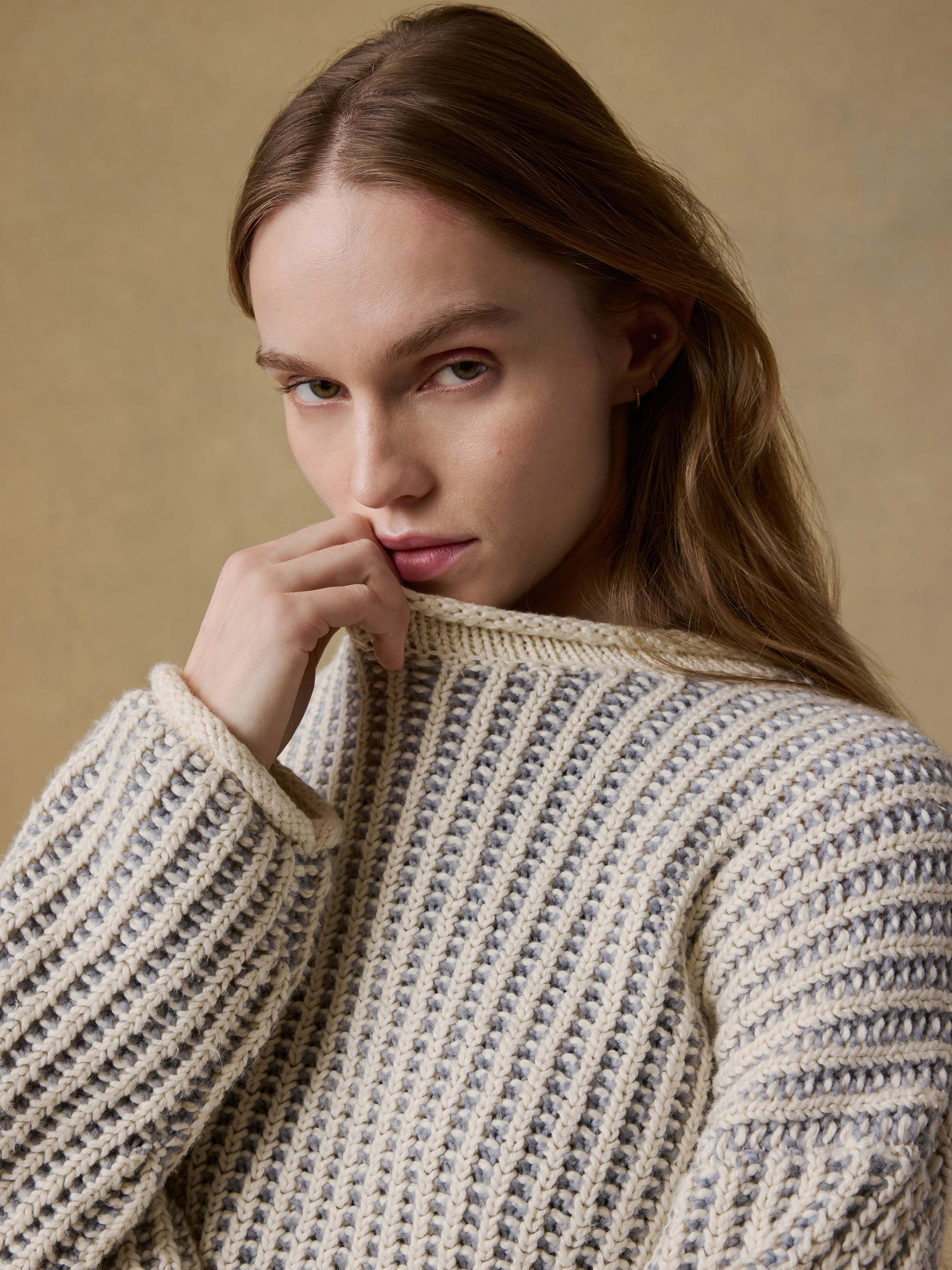 Heirloom Cotton Rollneck Sweater - Cream | Faherty Brand