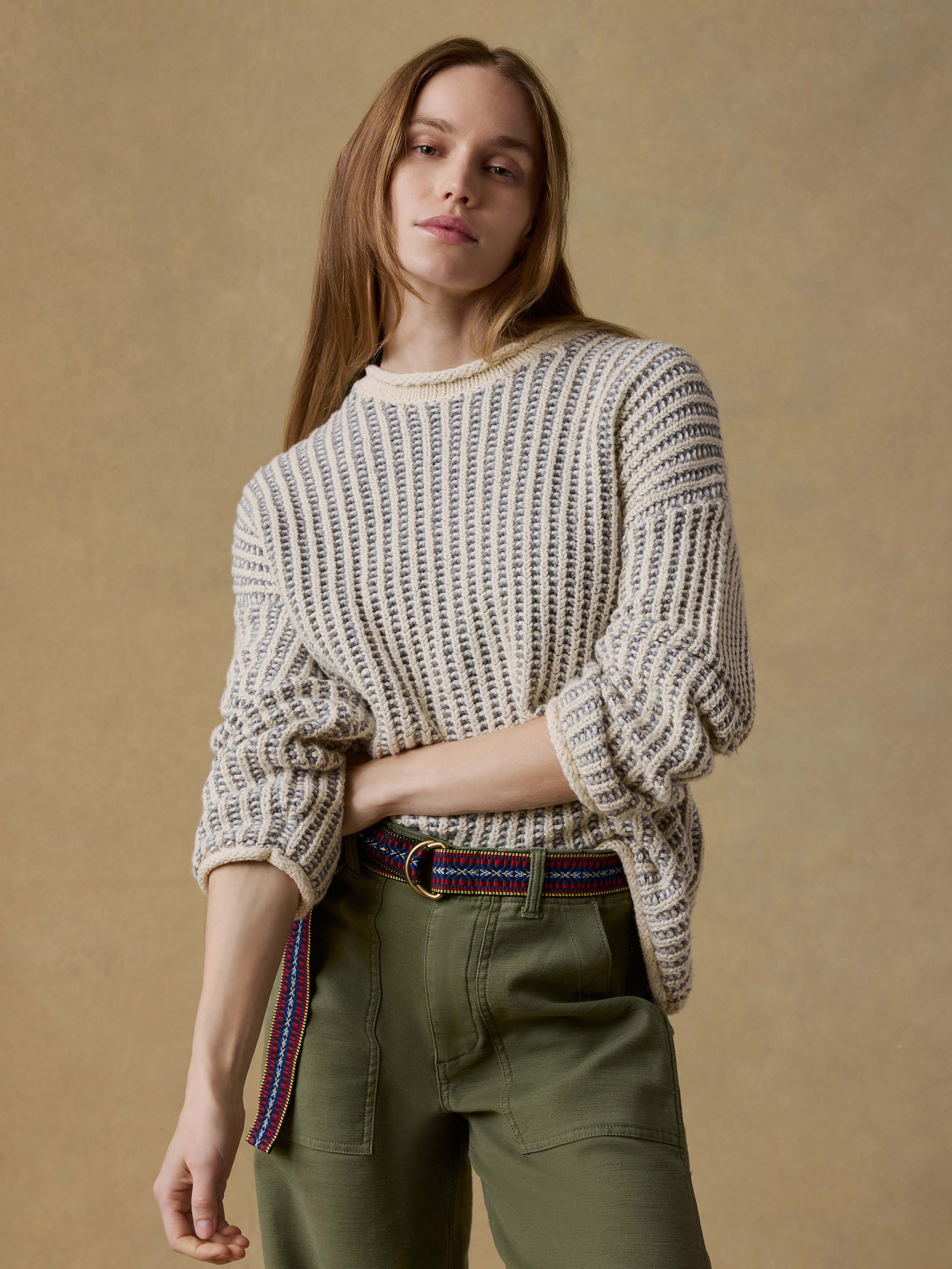 Heirloom Cotton Rollneck Sweater - Cream | Faherty Brand