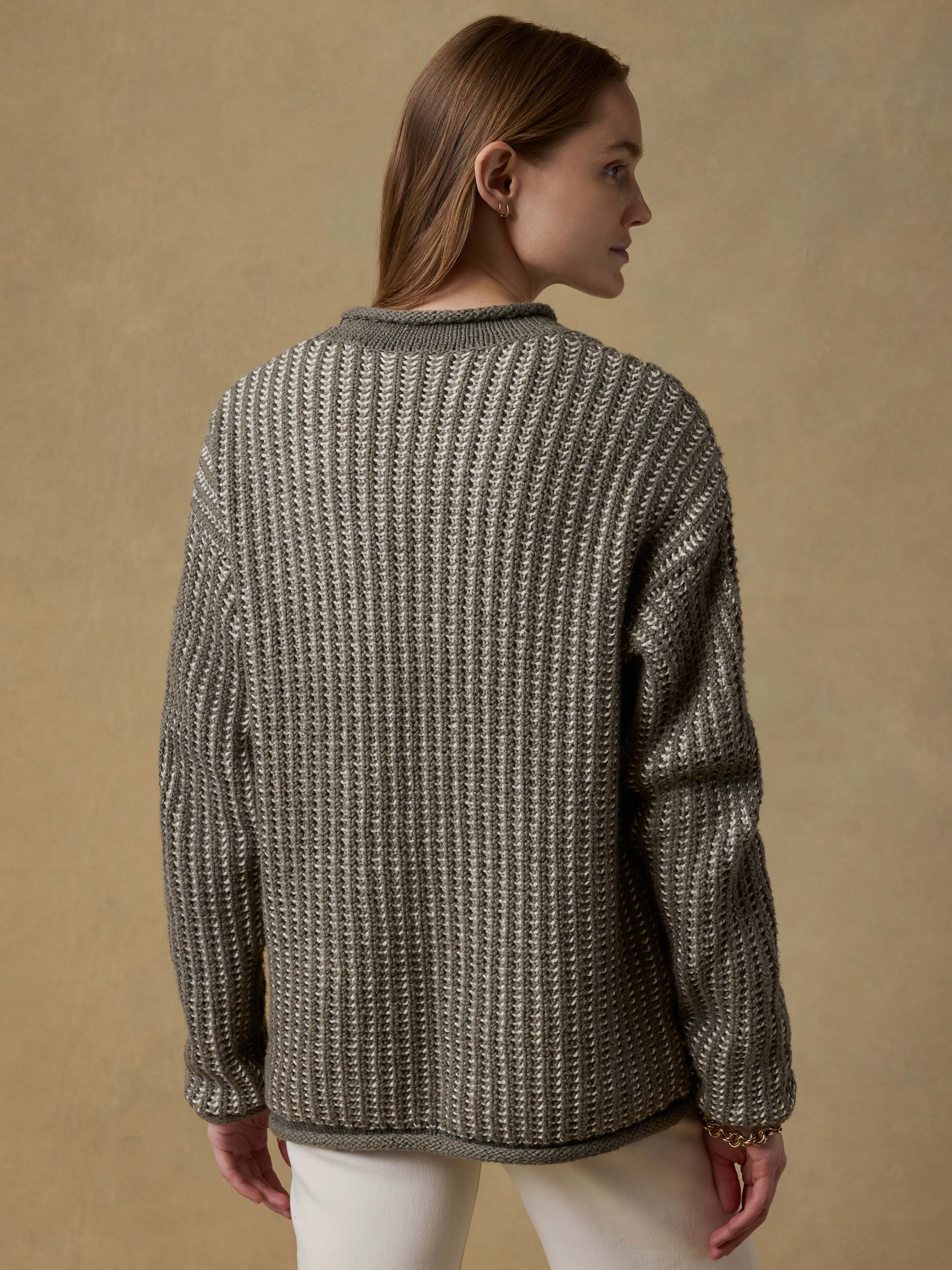 Heirloom Cotton Rollneck Sweater - Olive | Faherty Brand