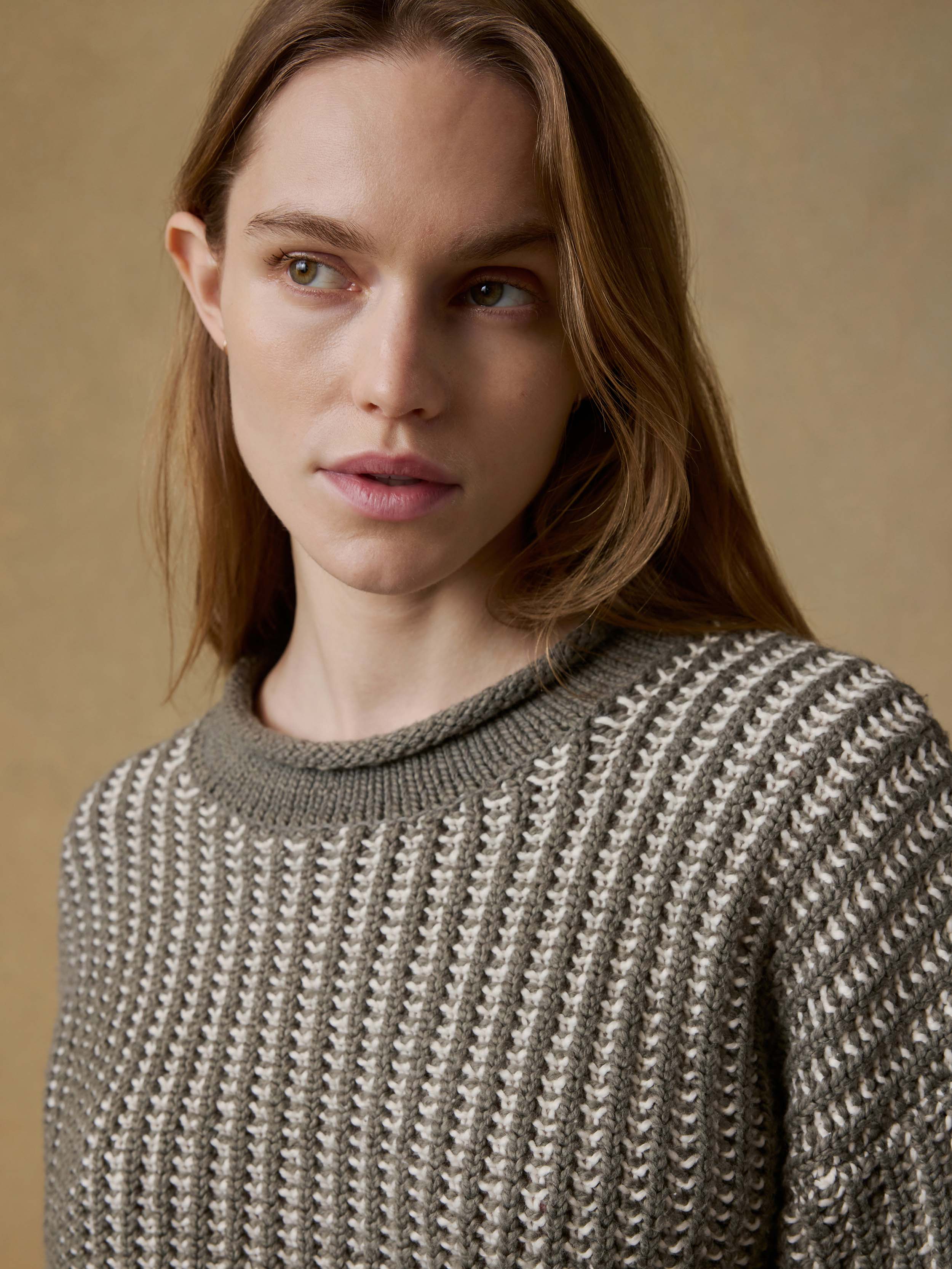 Heirloom Cotton Rollneck Sweater - Olive | Faherty Brand