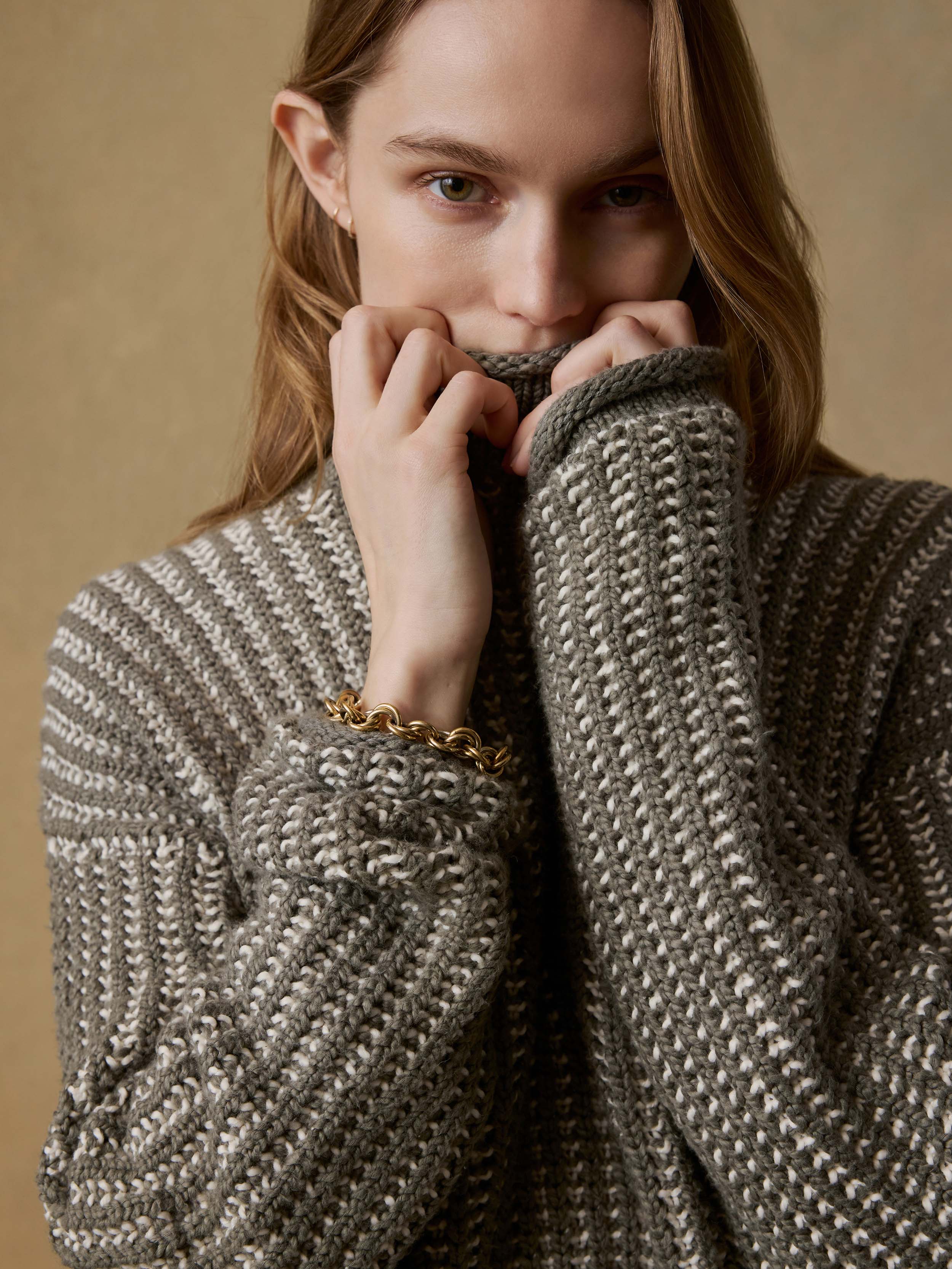 Heirloom Cotton Rollneck Sweater - Olive | Faherty Brand