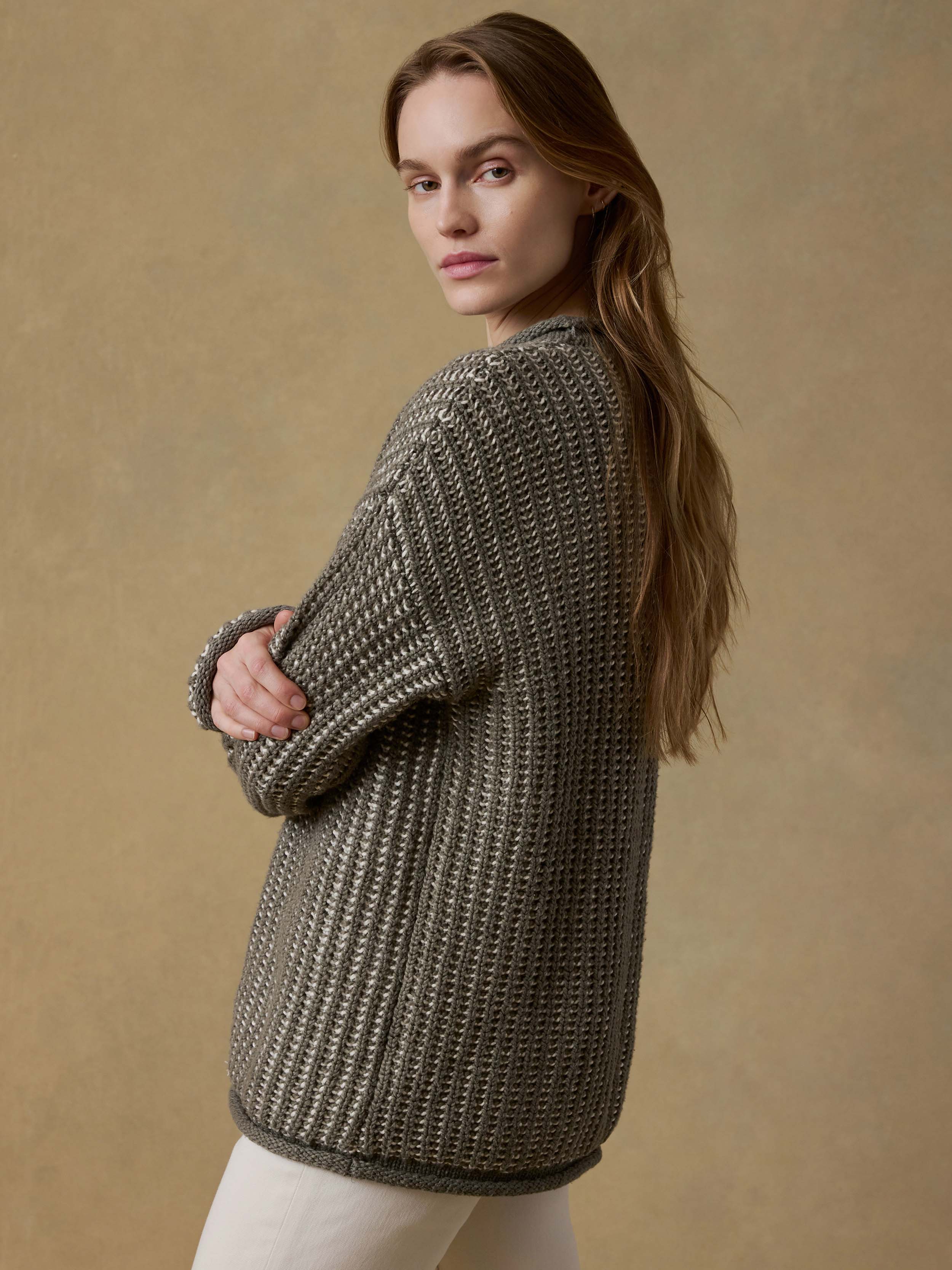Heirloom Cotton Rollneck Sweater - Olive | Faherty Brand