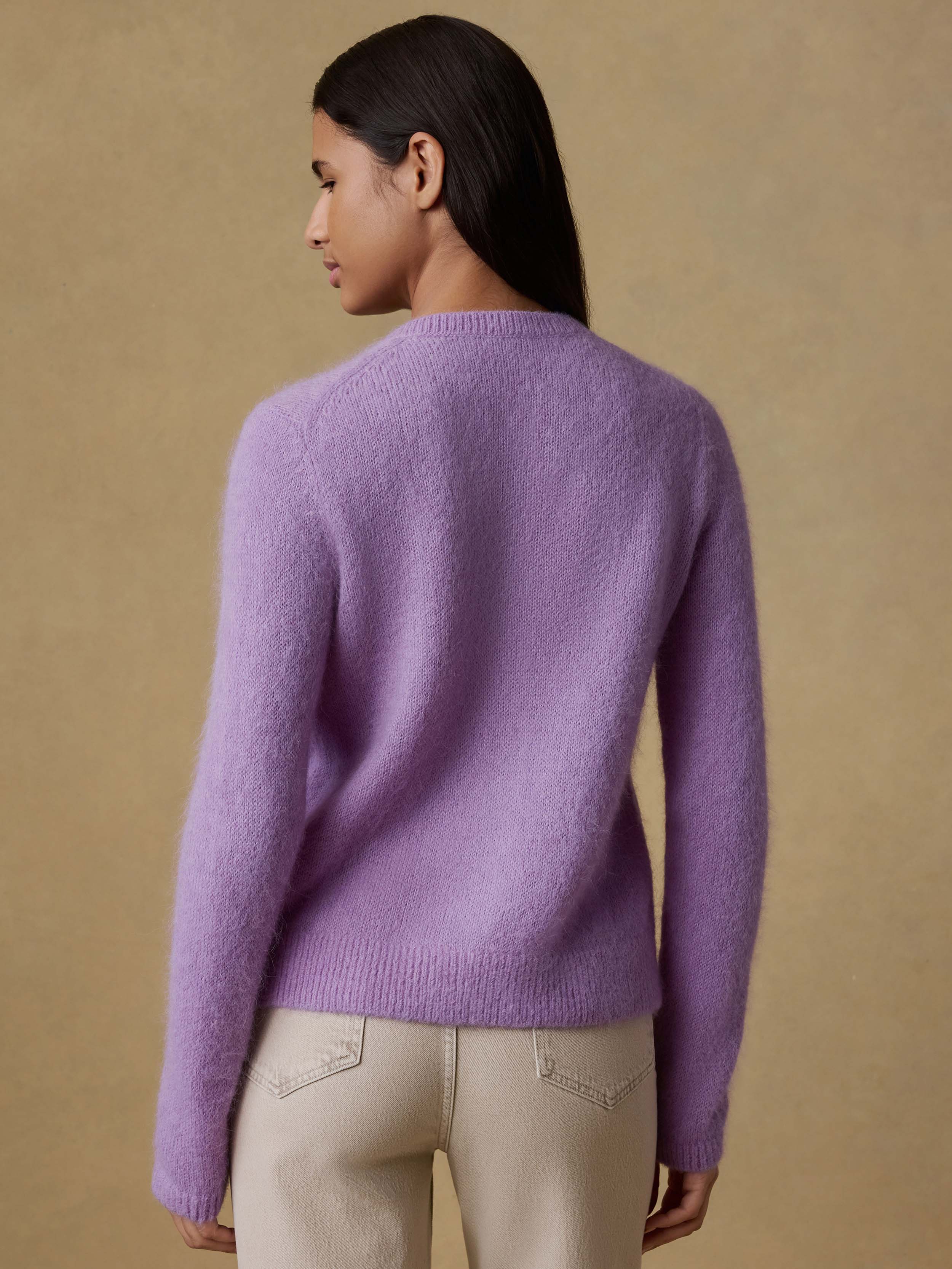 Apres Alpaca Long-Sleeve Cardigan - Lilac | Faherty Brand