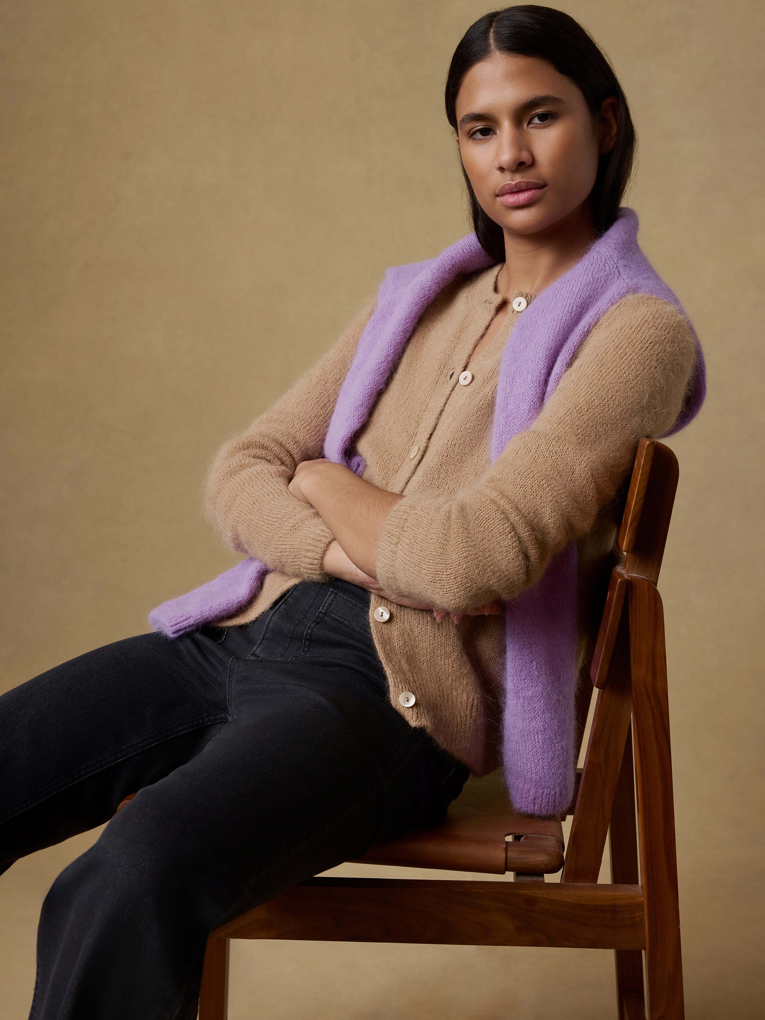 Apres Alpaca Long-Sleeve Cardigan - Oatmeal | Faherty Brand