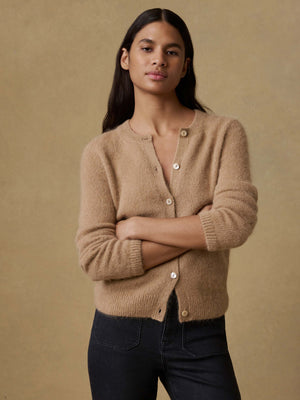 Apres Alpaca Long-Sleeve Cardigan - Oatmeal