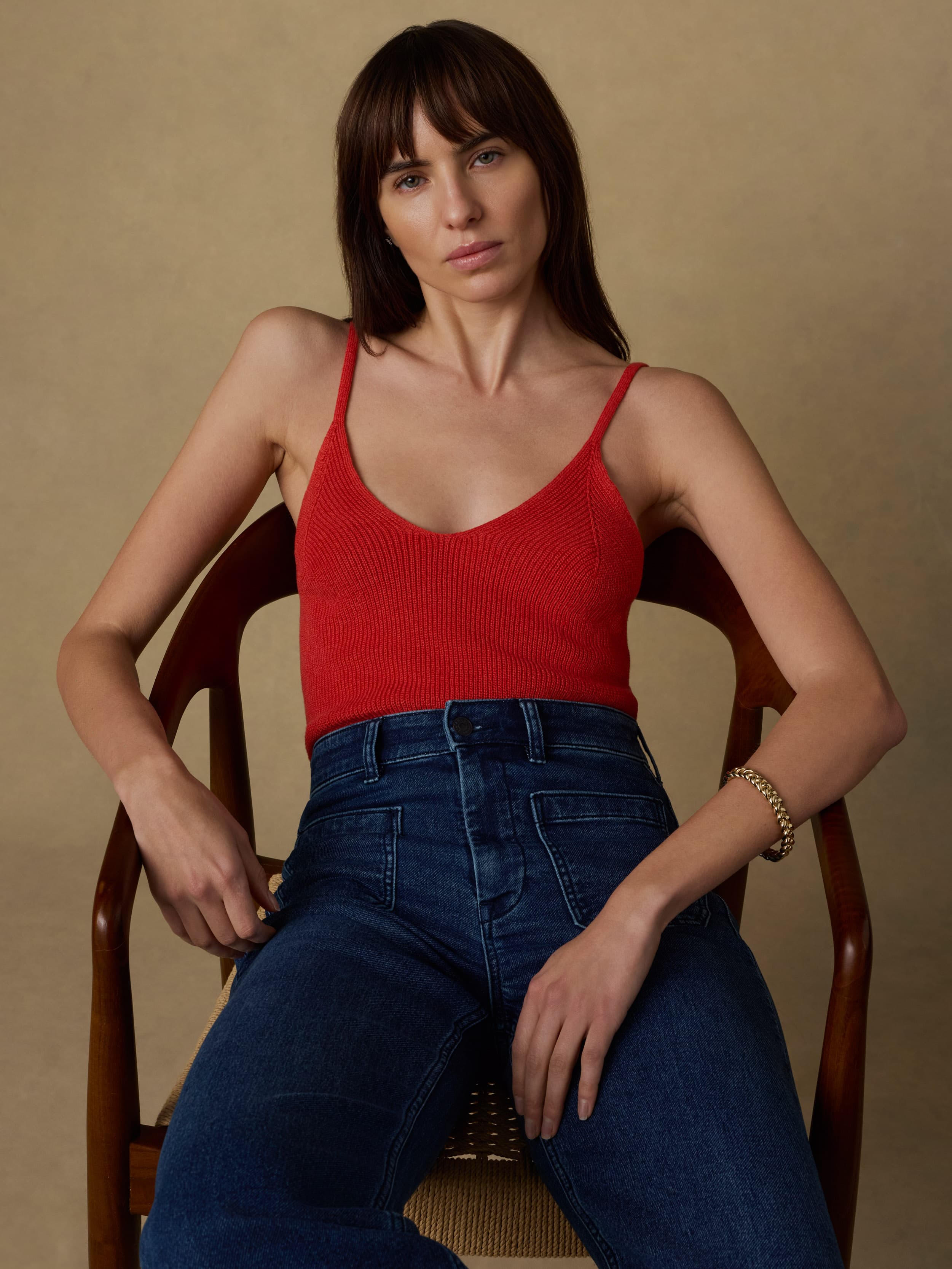 Miramar Linen Sweater Cami - Poppy Red | Faherty Brand