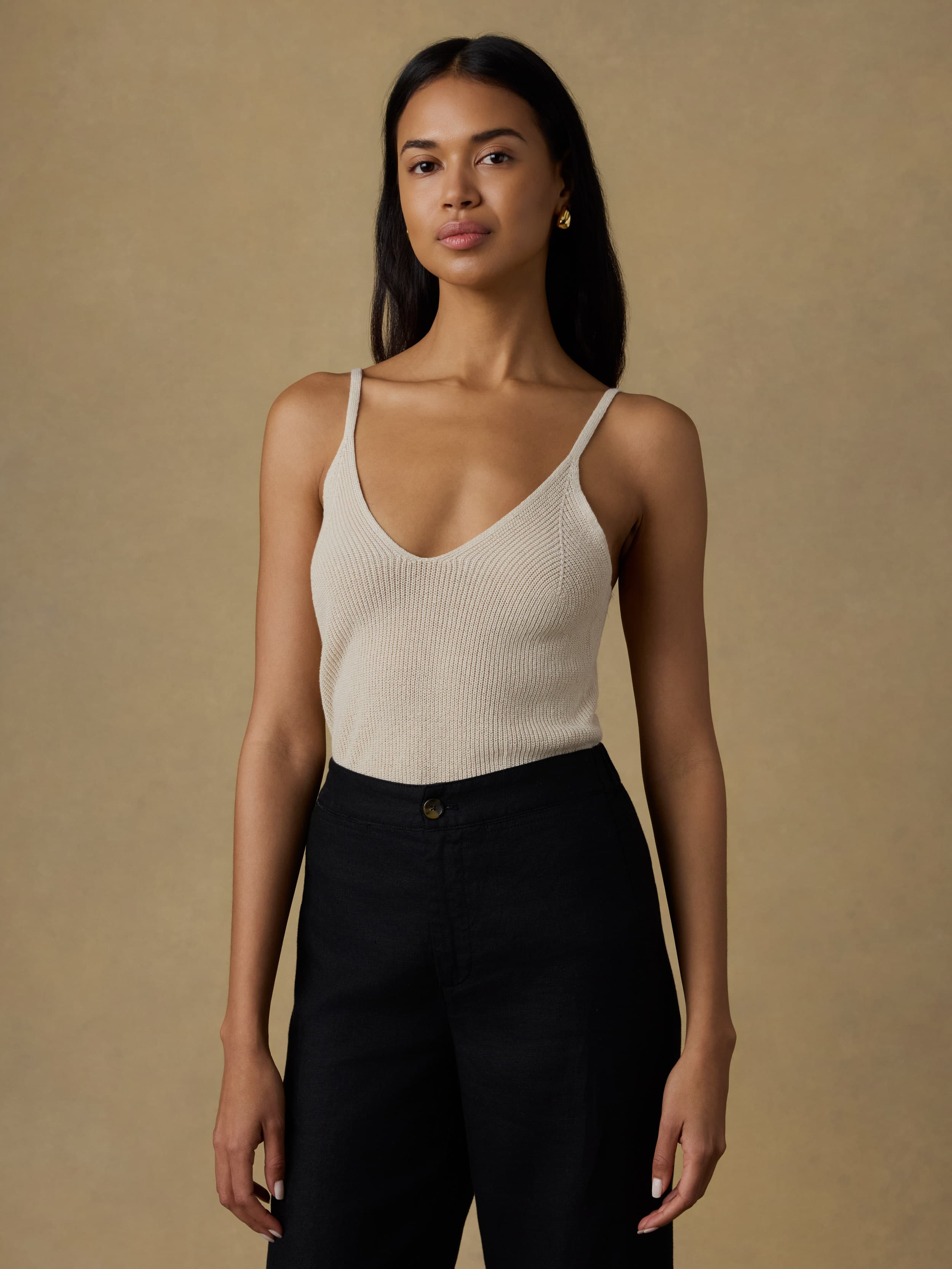 Miramar Linen Sweater Cami - Summer Sand | Faherty Brand