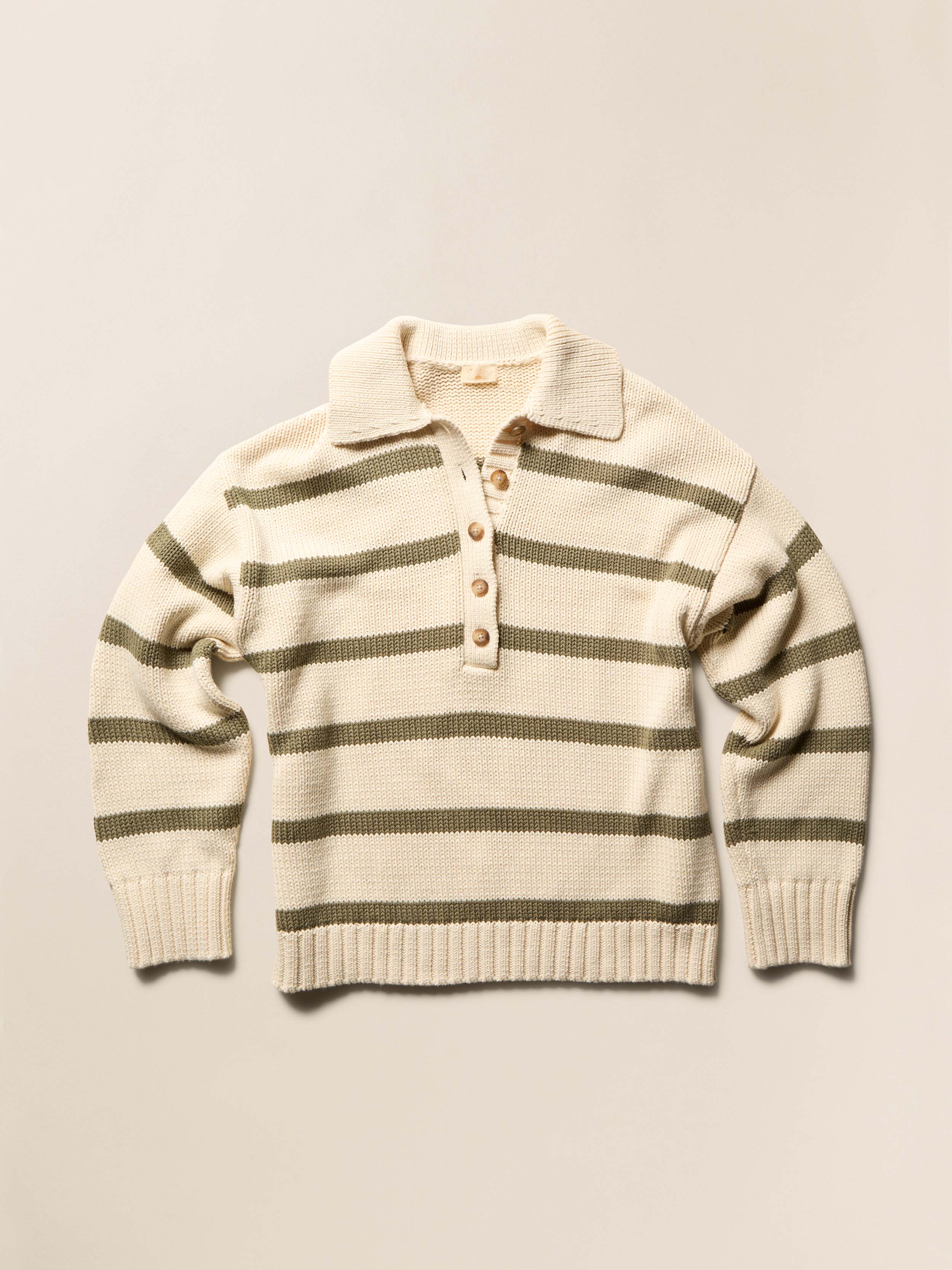 Sunwashed Cotton Polo Sweater - Antique Stripe | Faherty Brand
