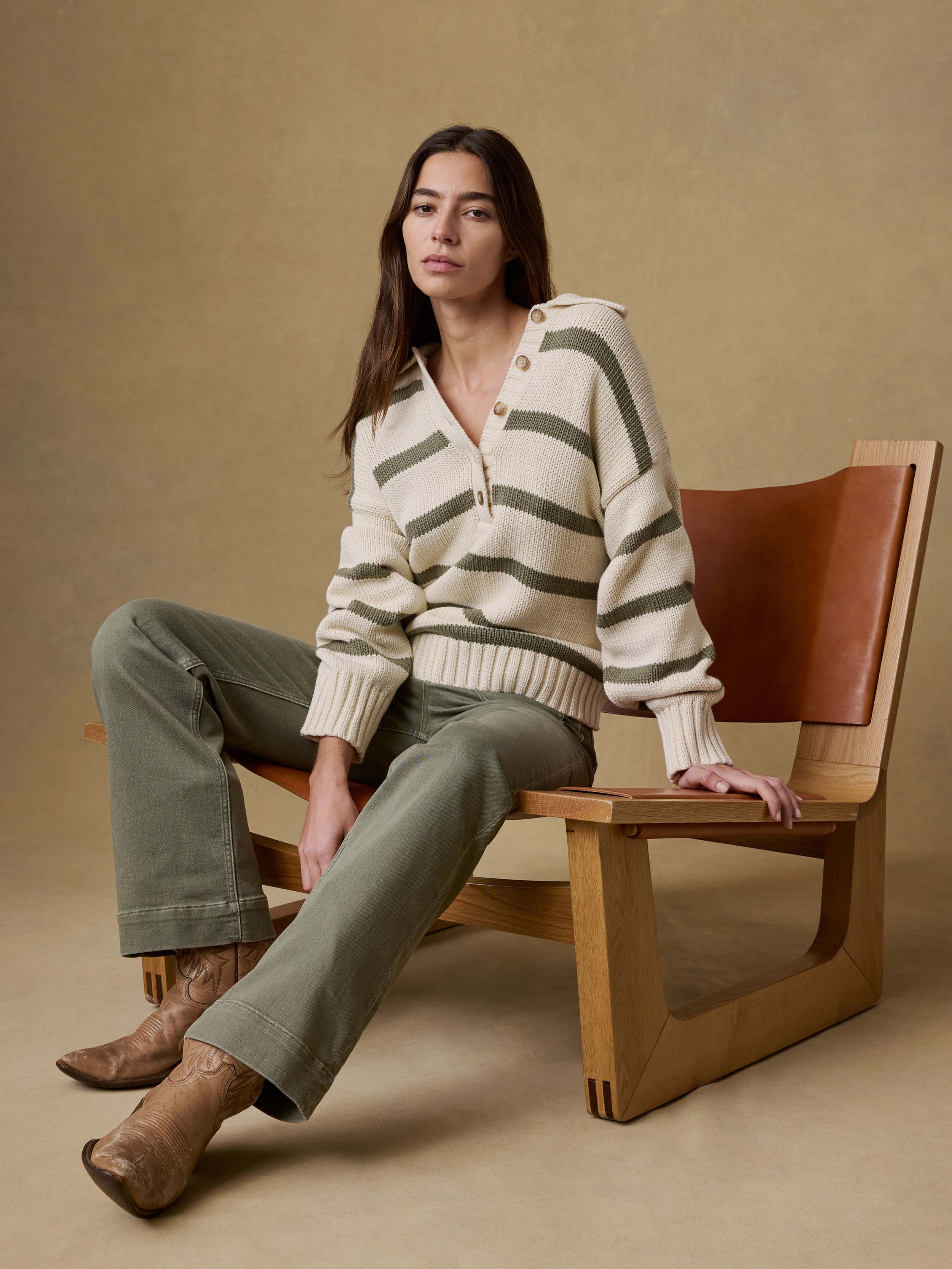 Sunwashed Cotton Polo Sweater - Antique Stripe | Faherty Brand