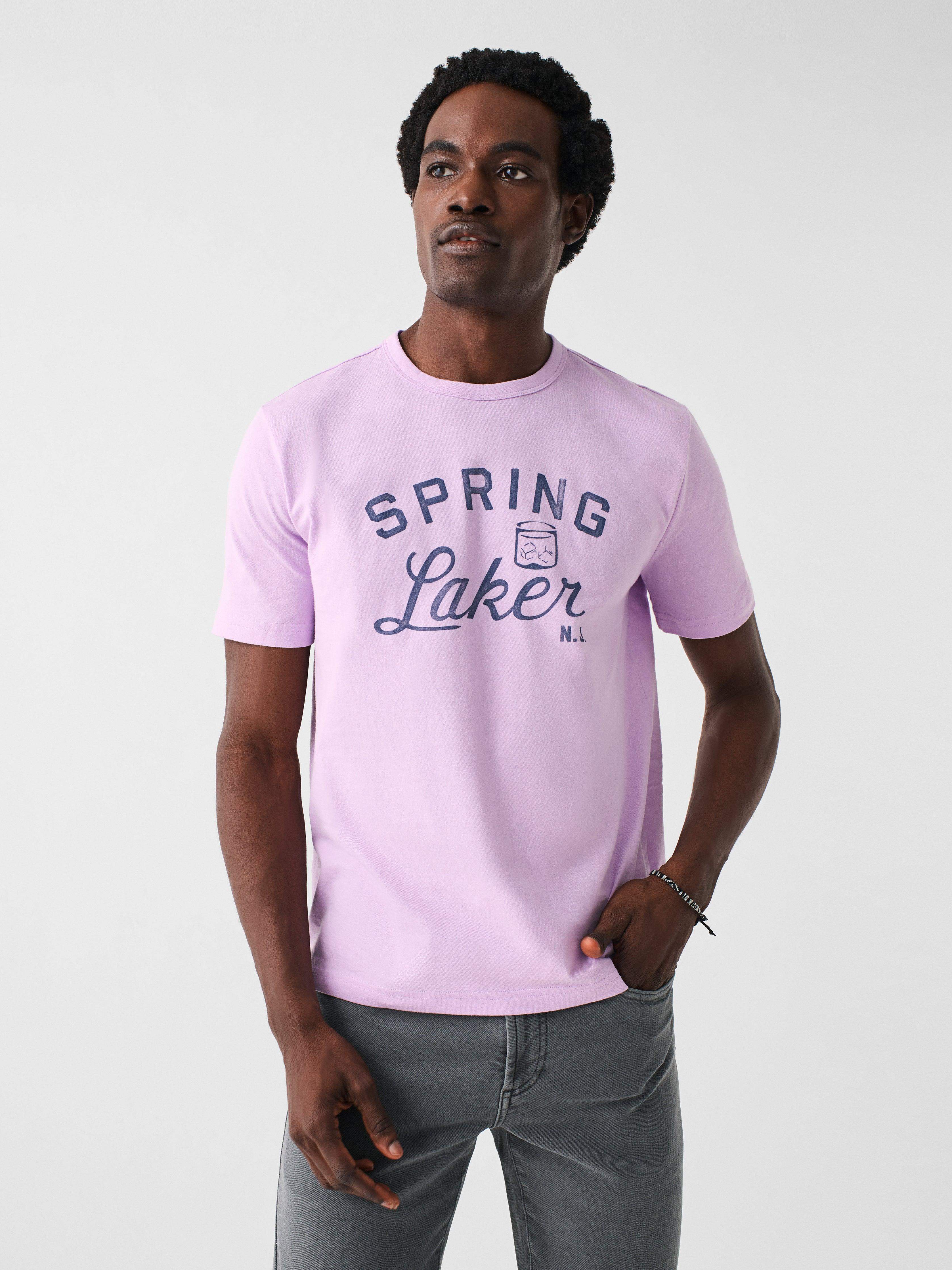 Spring Laker Short-Sleeve Crew Lakers T-Shirt - Faded Lilac | Faherty Brand