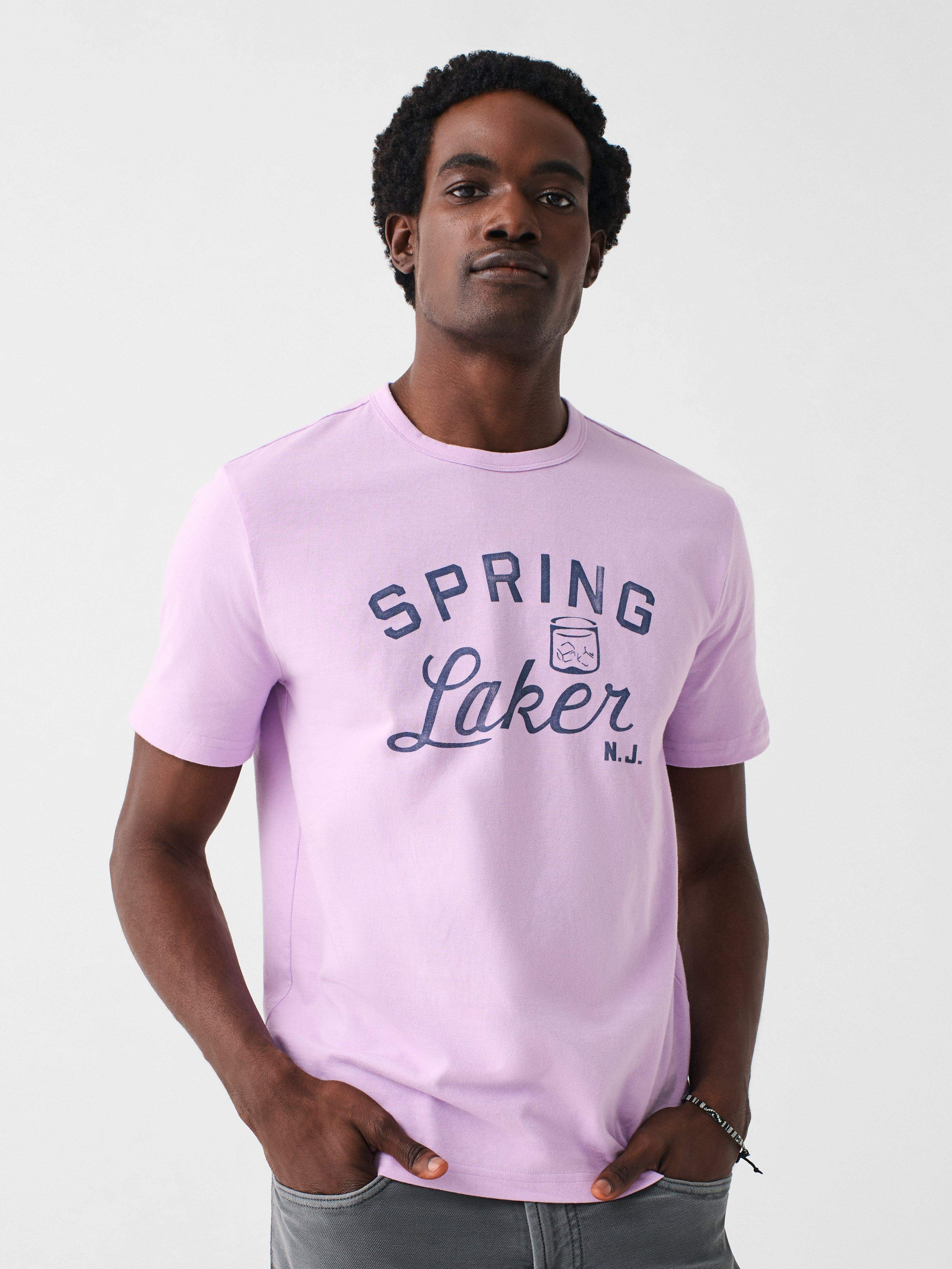 Spring Laker Short-Sleeve Crew Lakers T-Shirt - Faded Lilac | Faherty Brand