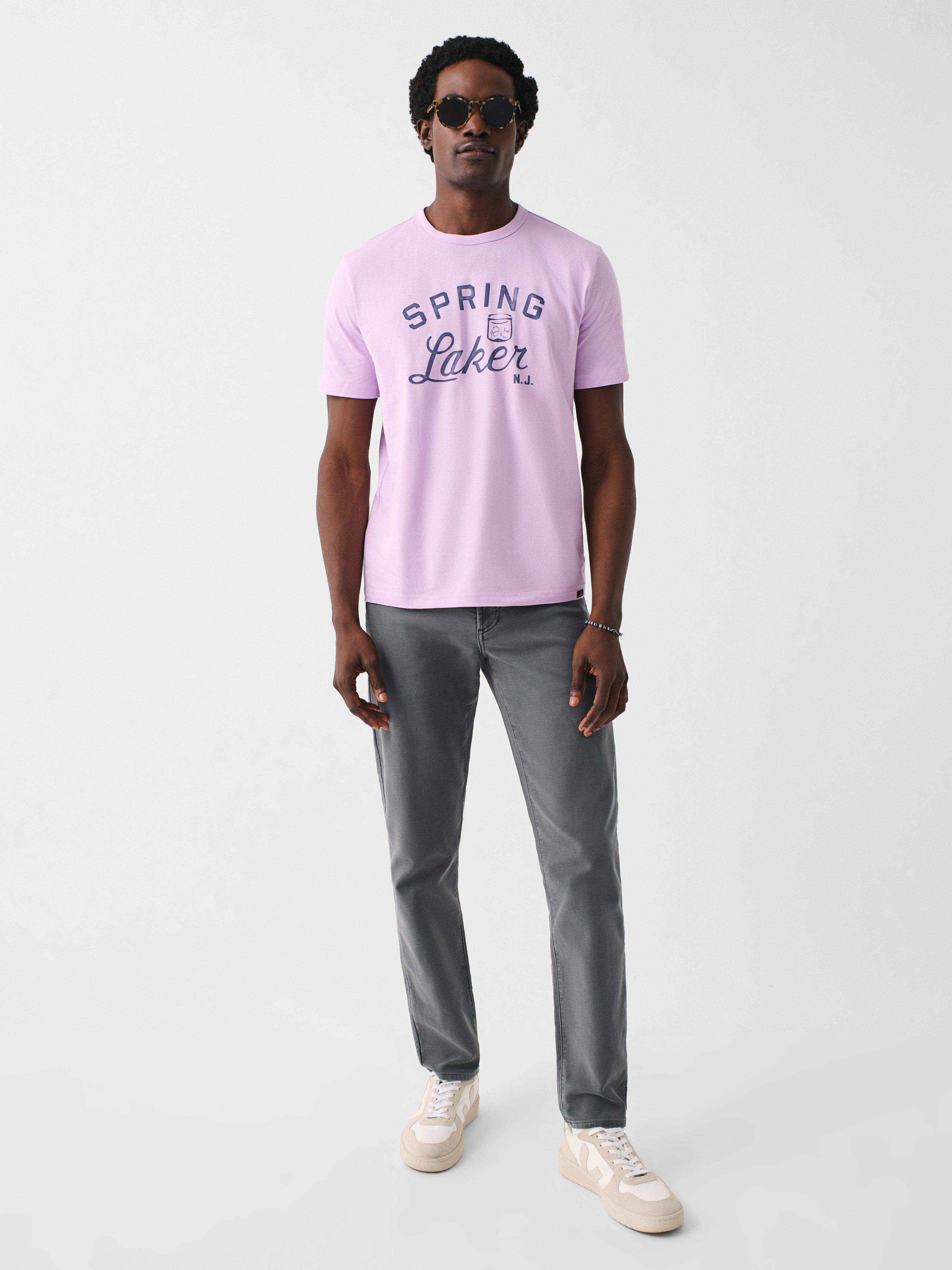 Spring Laker Short-Sleeve Crew Lakers T-Shirt - Faded Lilac | Faherty Brand