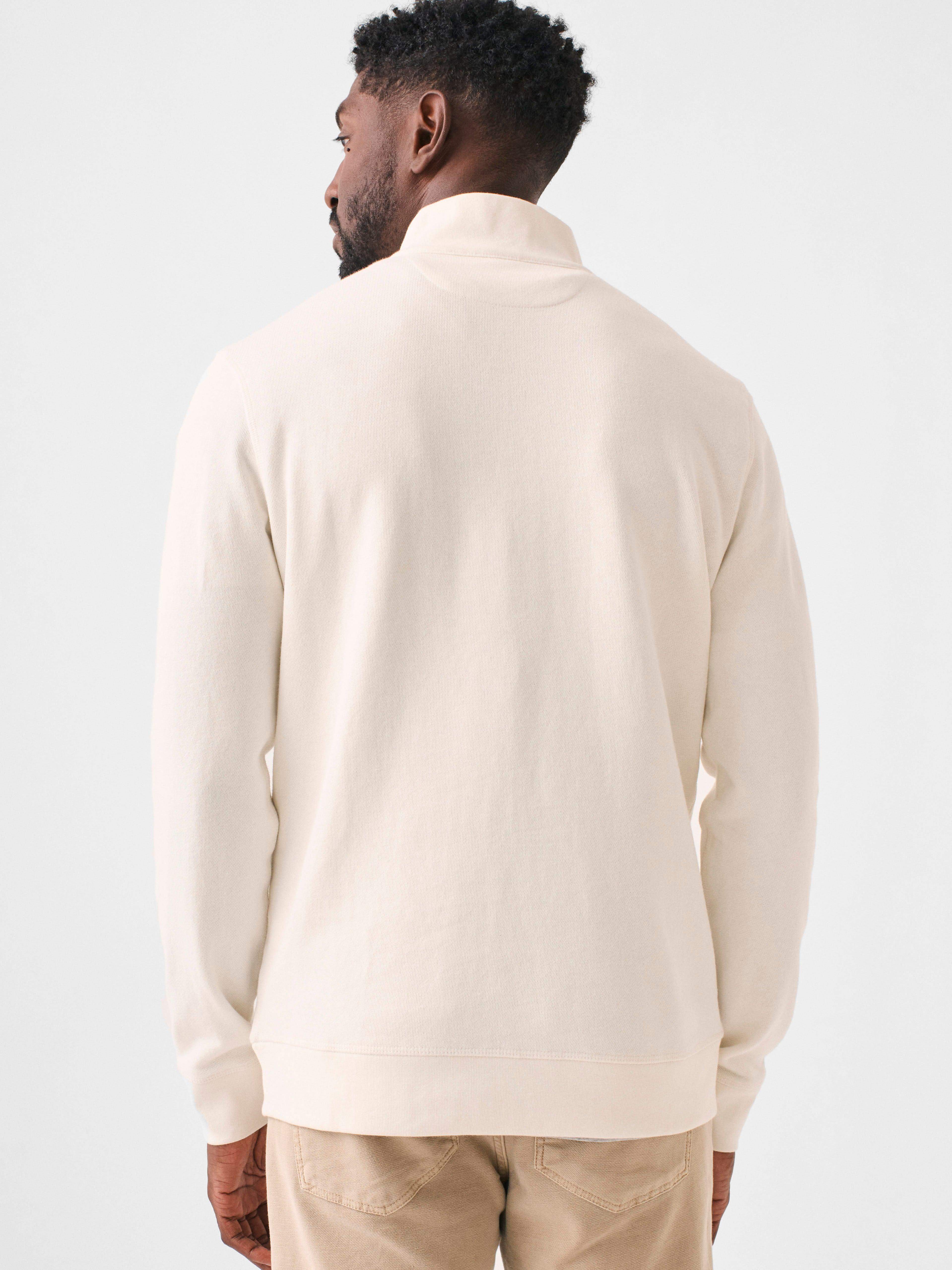 Kiawah Long-Sleeve Terry Quarter-Zip - Solar White | Faherty Brand