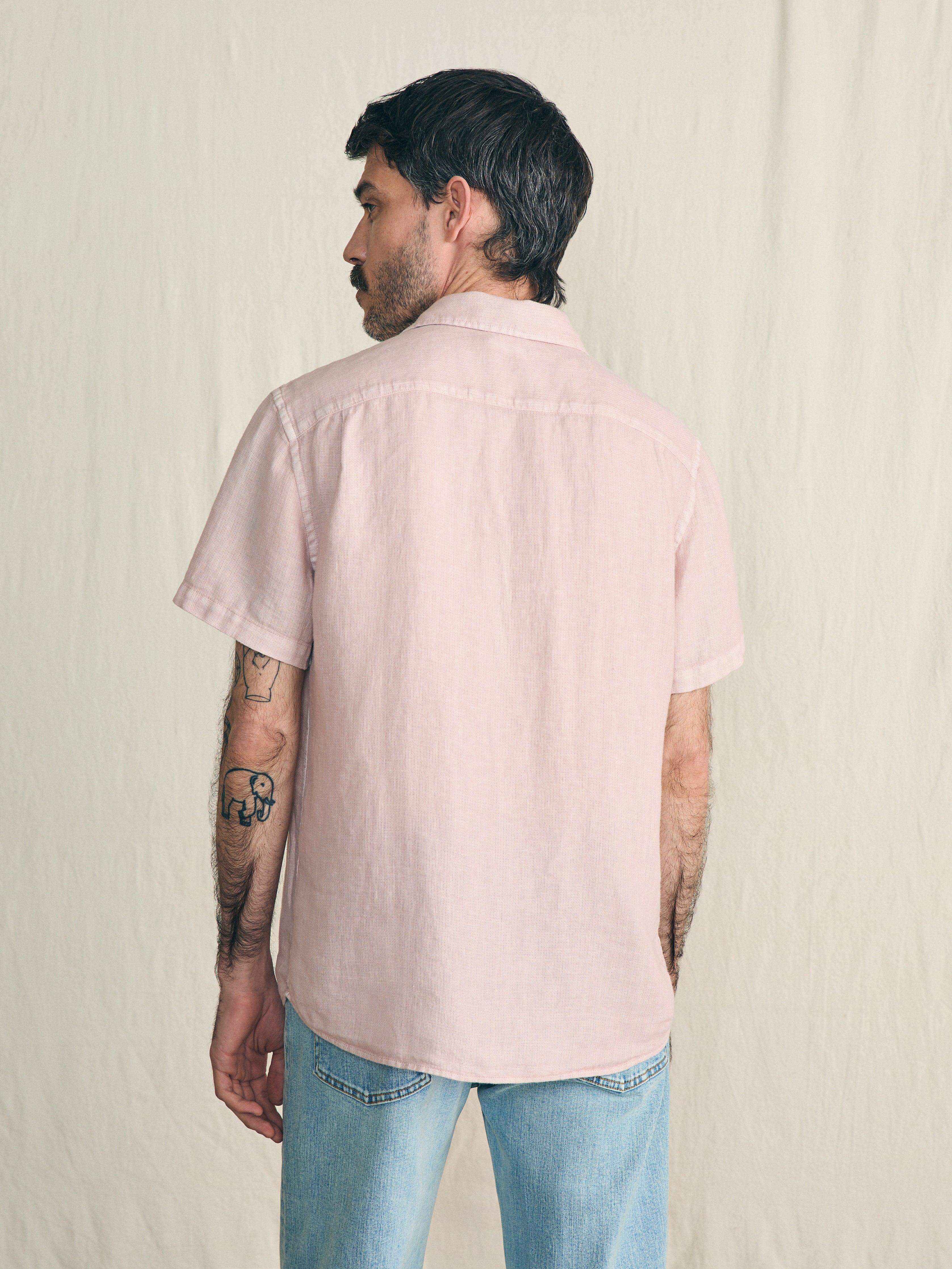Short-Sleeve Palma Linen Shirt - Coastal Mauve | Faherty Brand