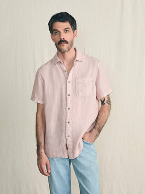 Short-Sleeve Palma Linen Shirt - Coastal Mauve