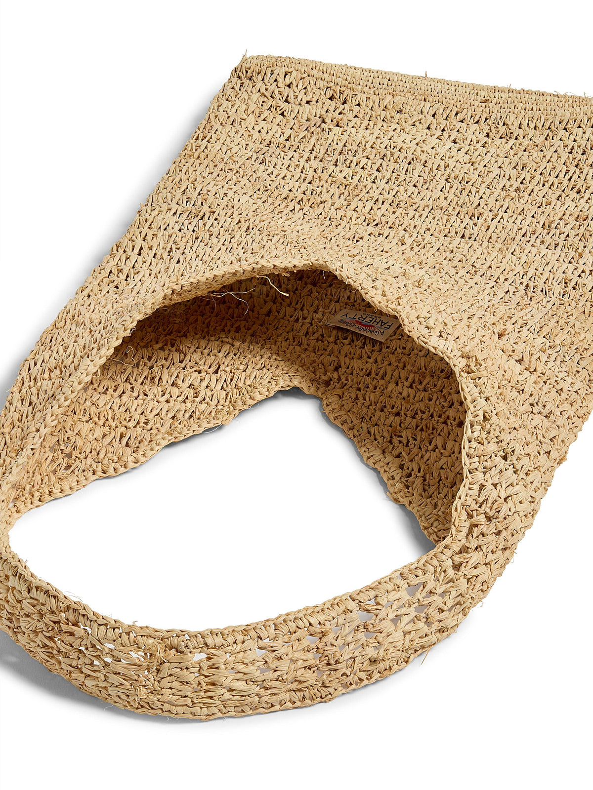 Raffia Crochet Hobo Tote - Natural, image 3 of 3