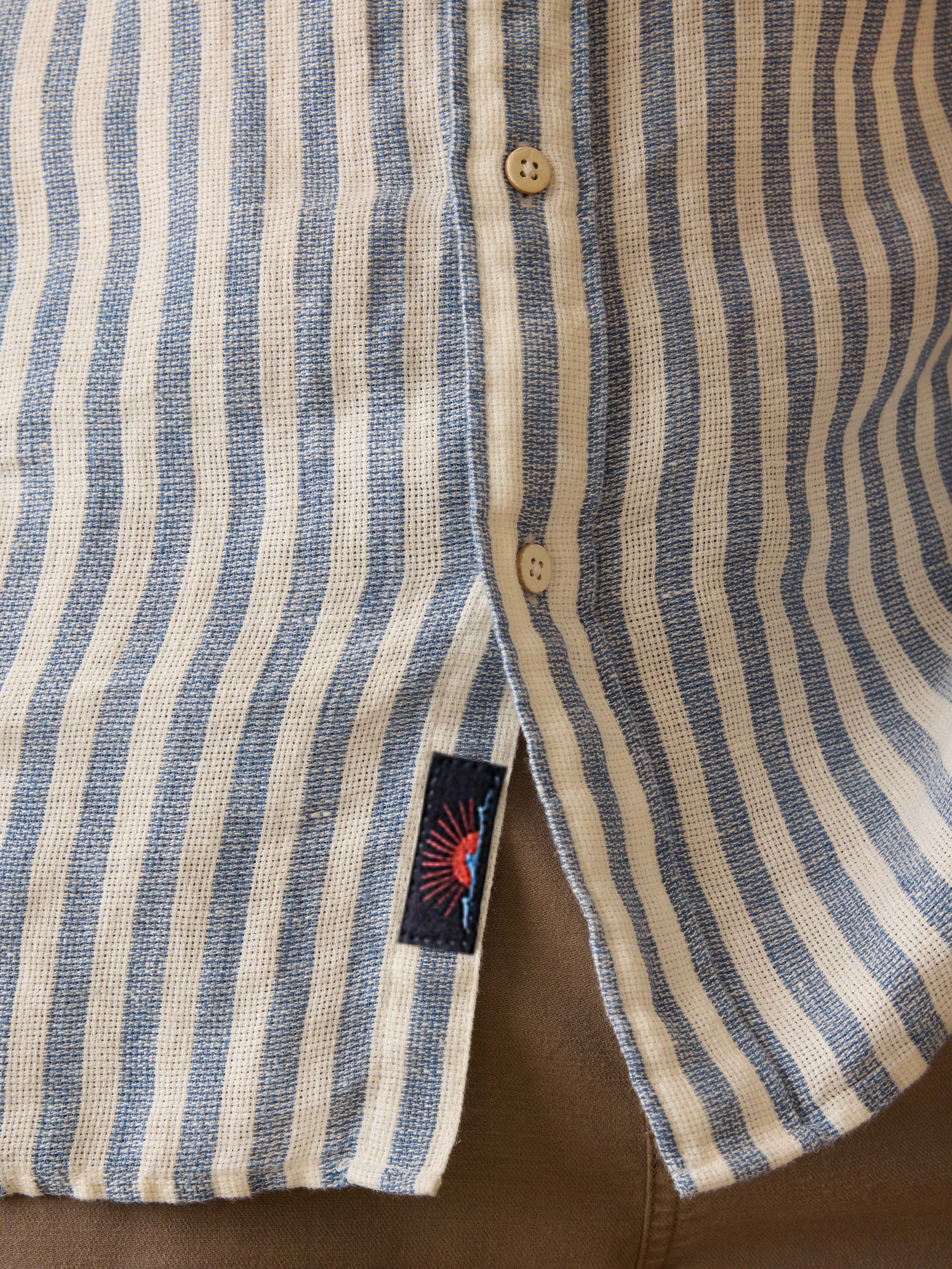 Short-Sleeve Palma Linen Shirt - Horizon Ivory Stripe | Faherty Brand