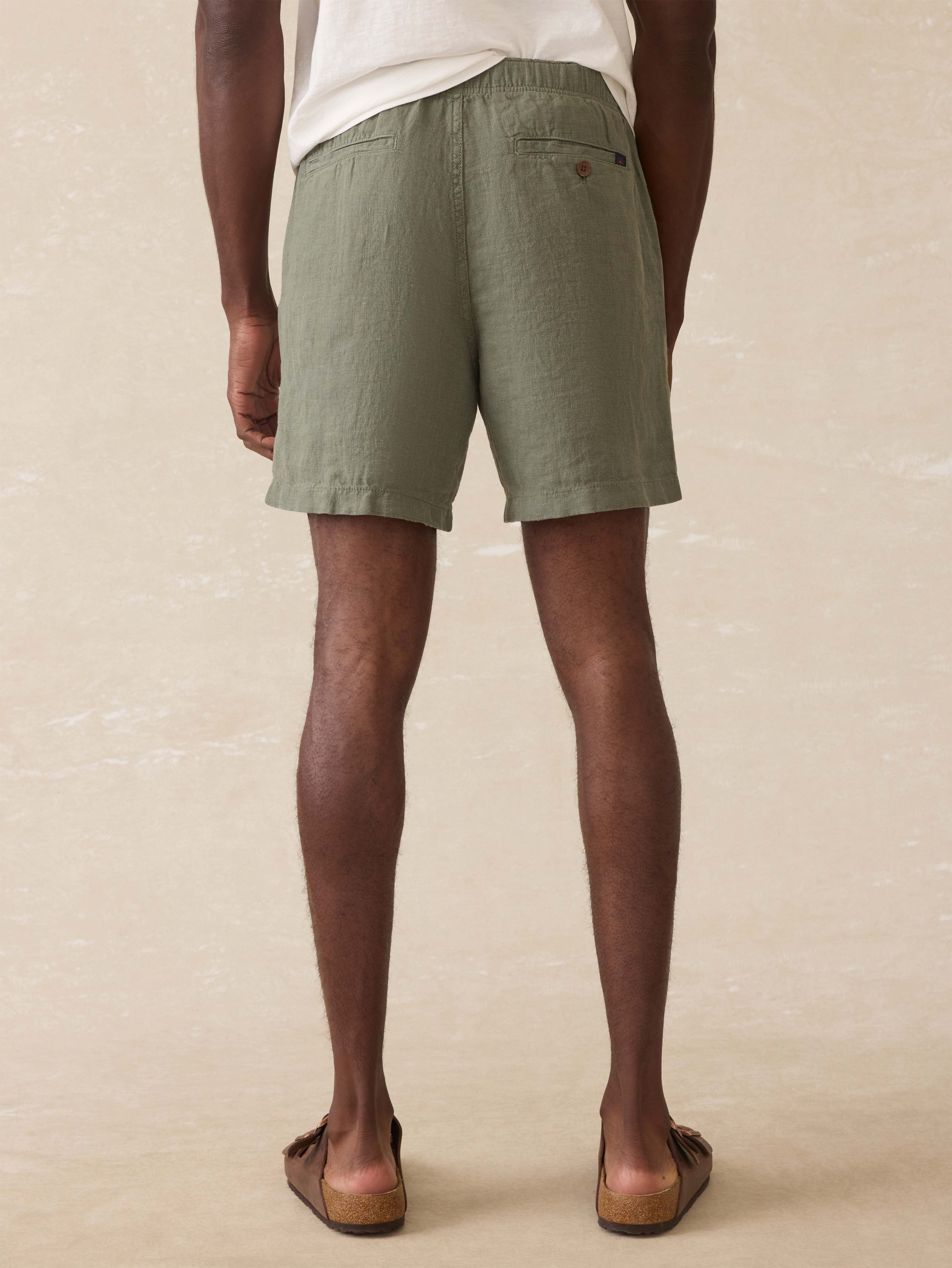 Essential Linen Short (6.5") - Spruce | Faherty Brand