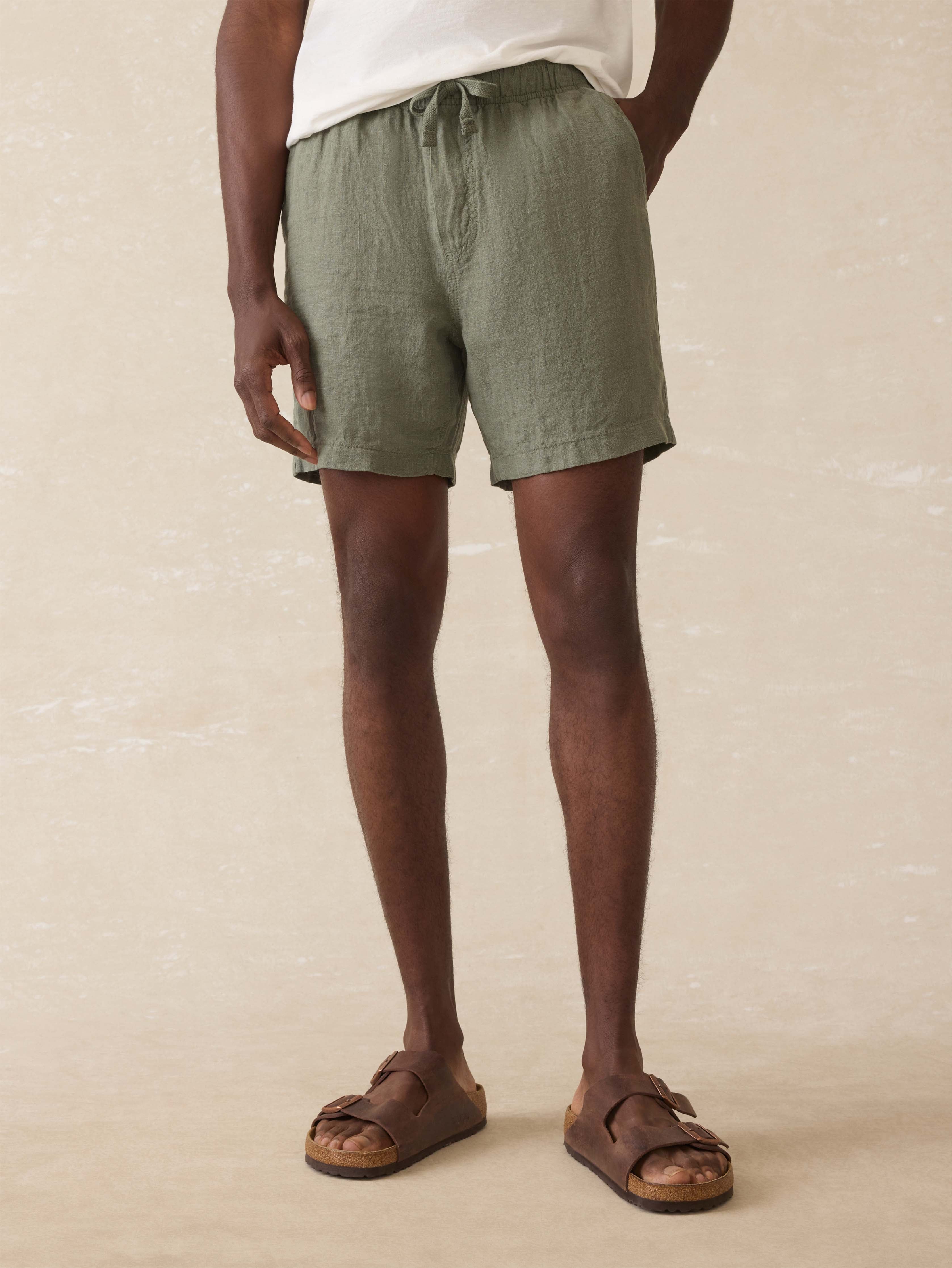 Essential Linen Short (6.5") - Spruce | Faherty Brand