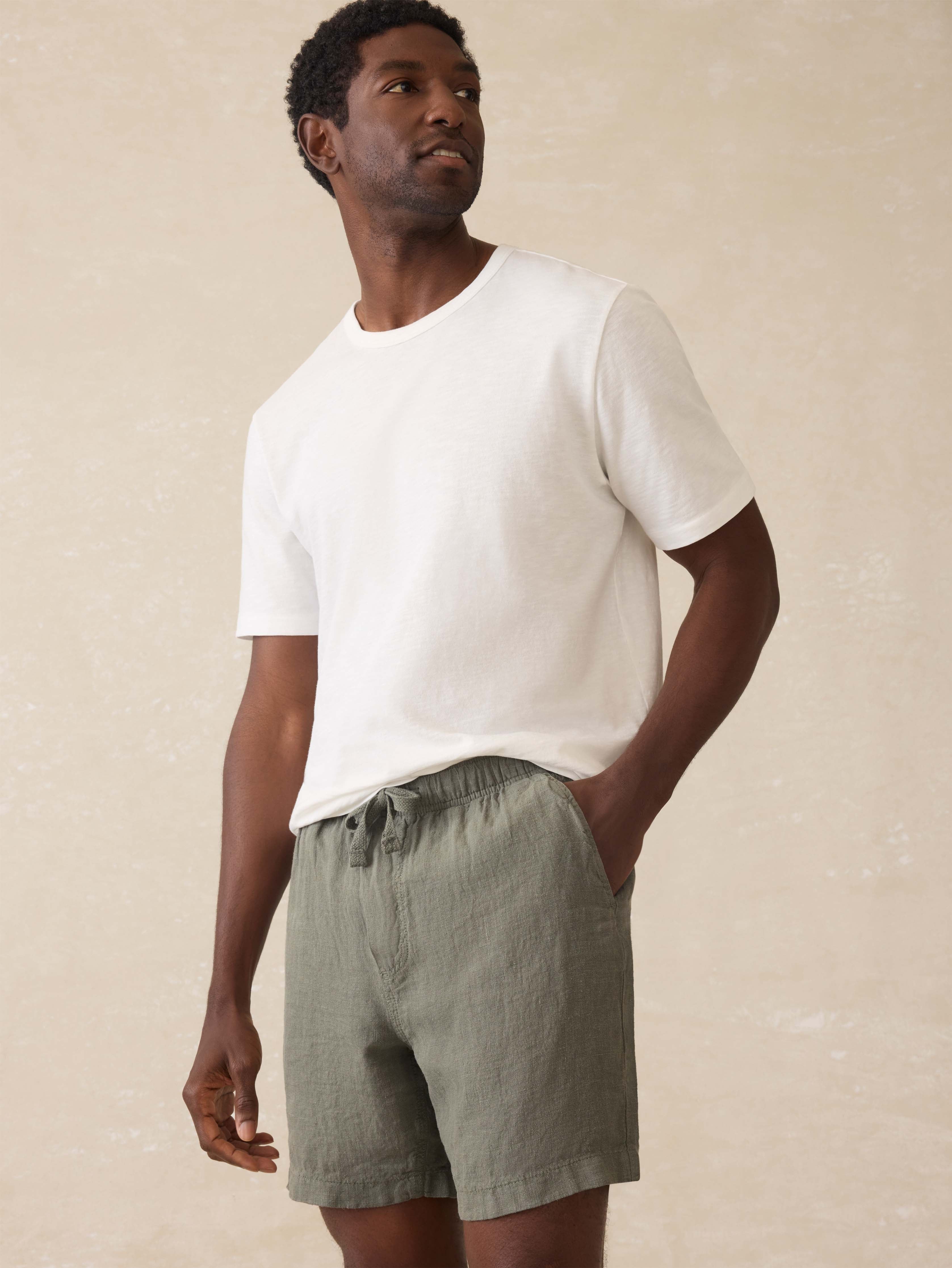 Essential Linen Short (6.5") - Spruce | Faherty Brand