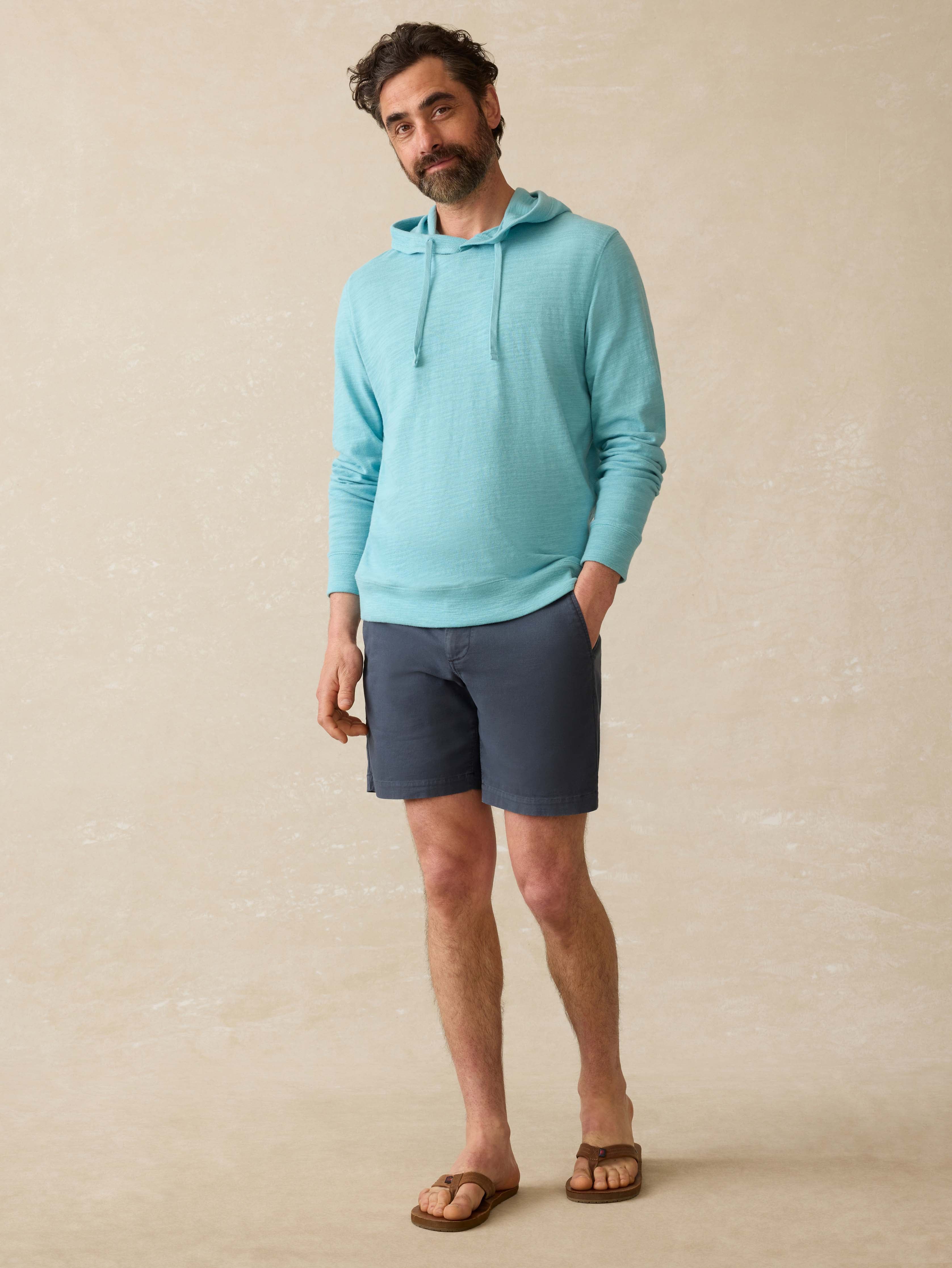 Sunwashed Organic Hoodie - Teal Sea | Faherty Brand